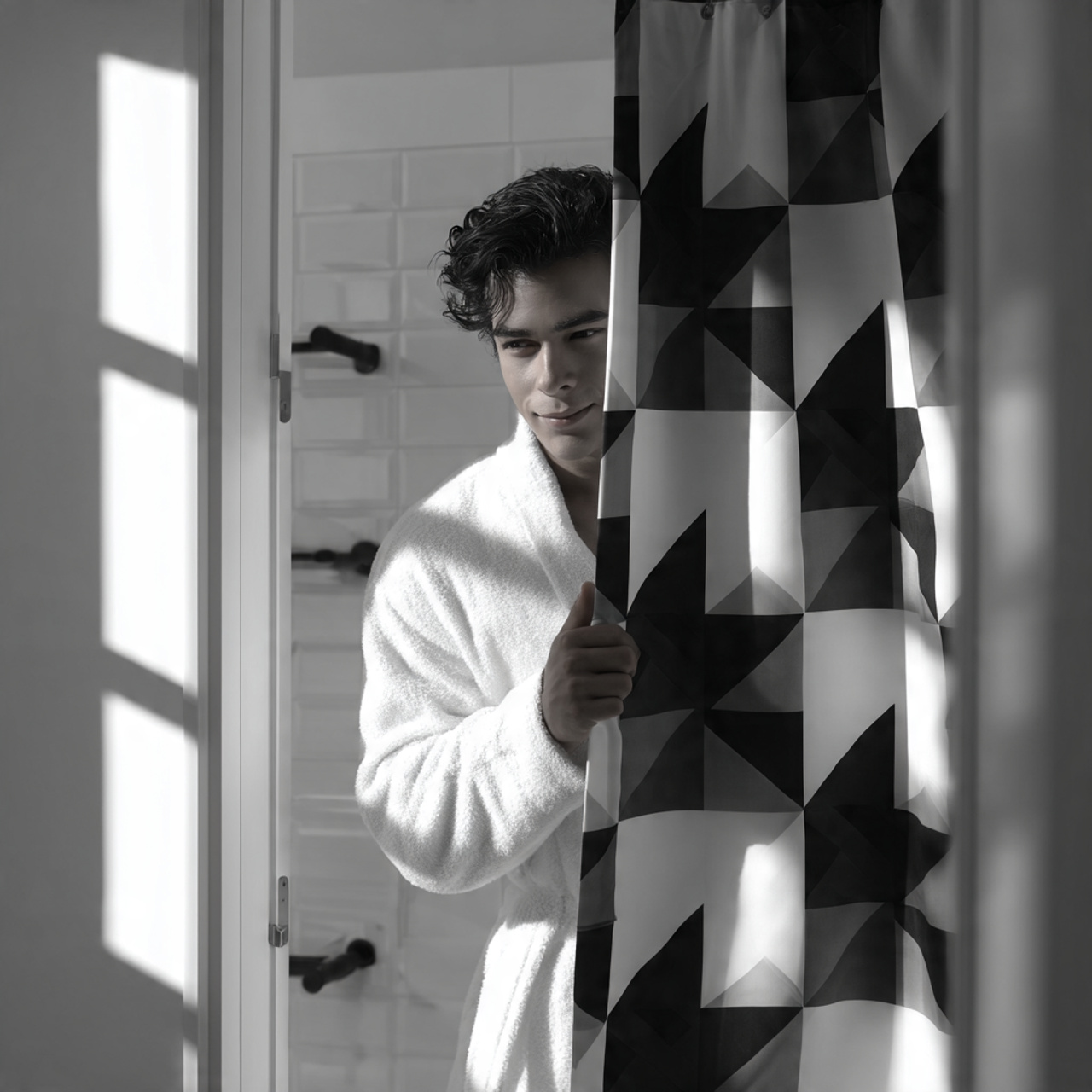 hyper realistic black and white bathroom decor ide 7