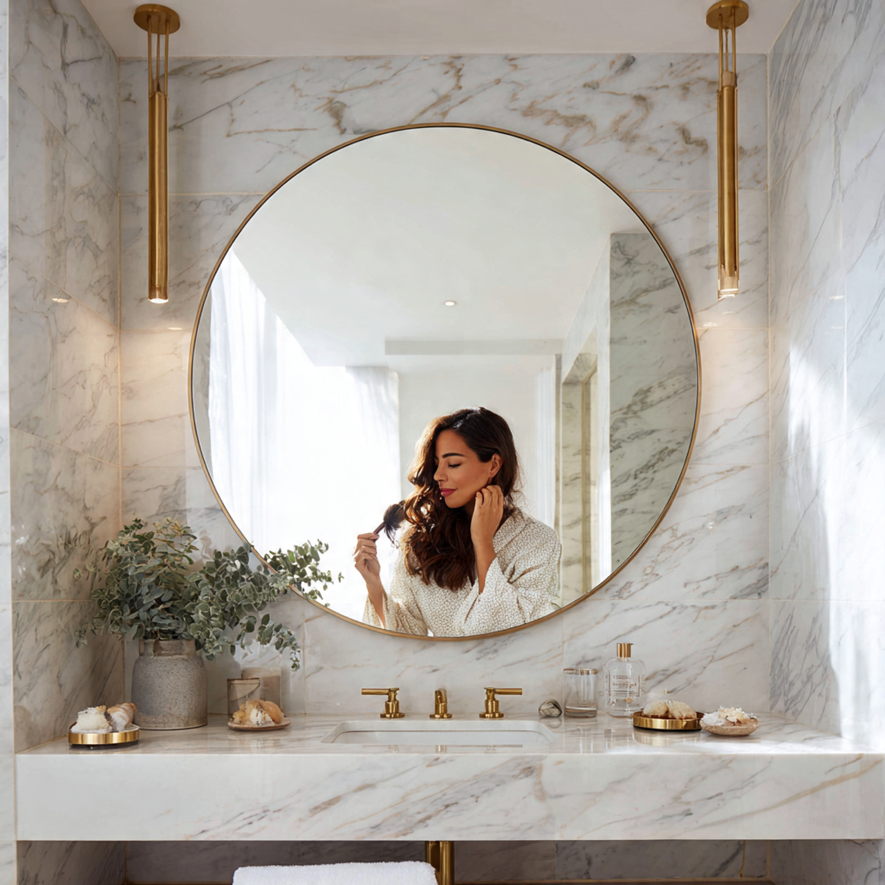 luxurious bathroom with bathroom wall decor ideas