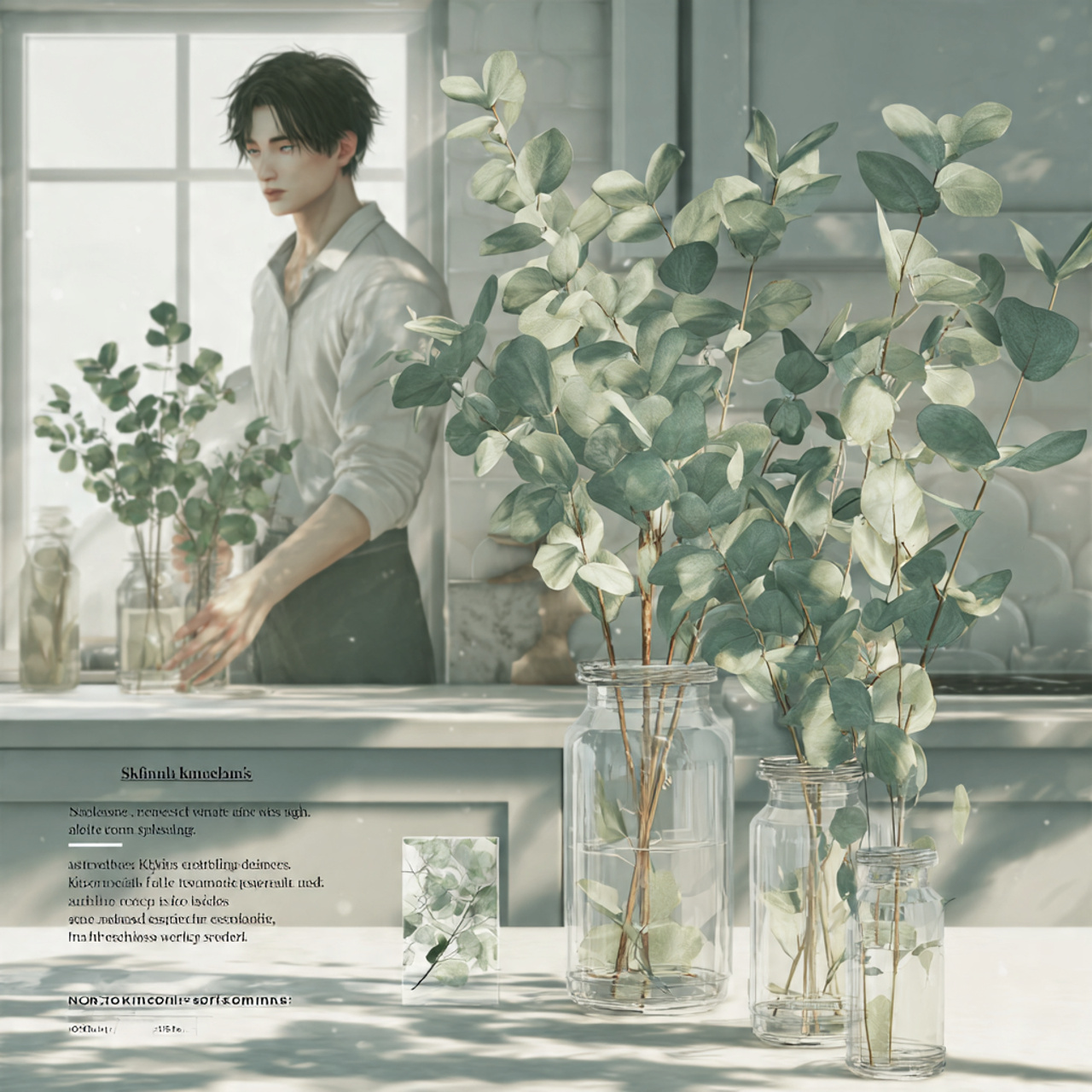 25 Transform Your Home with Stunning Kitchen Window Decor Ideas 17 minimalist kitchen window decorated with eucalyptu