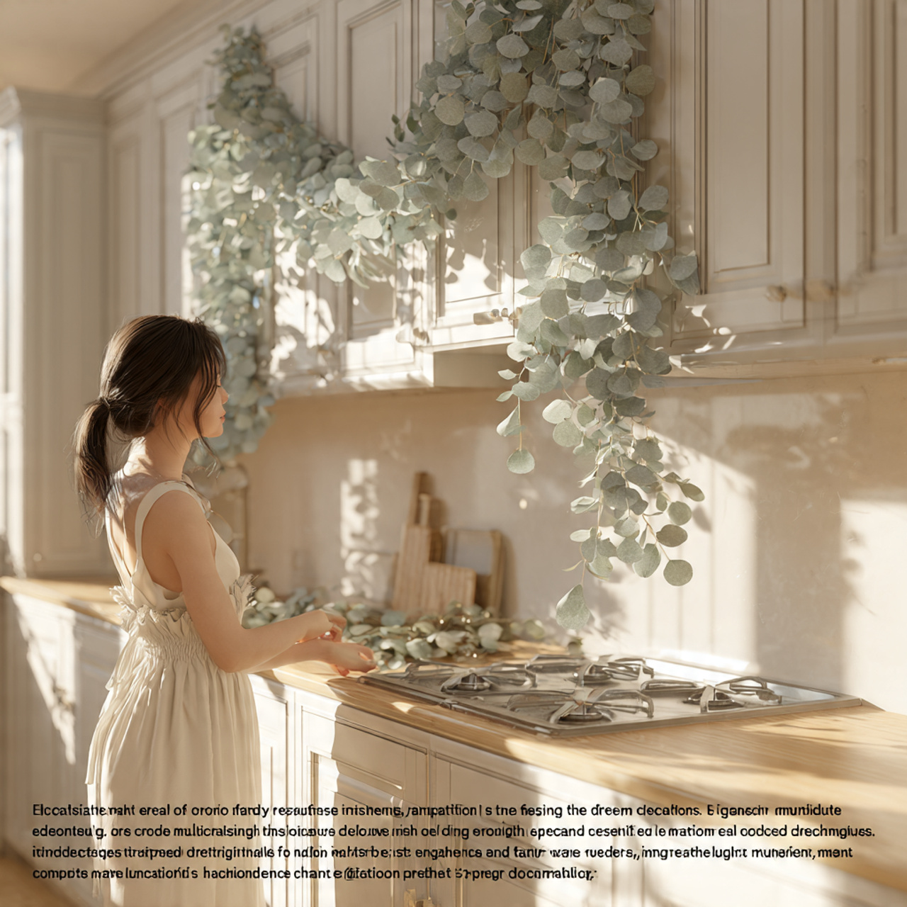 25 Top of Kitchen Cabinet Decor Ideas That Instantly Elevate Your Space 11 modern kitchen with soft silvery green faux eucaly