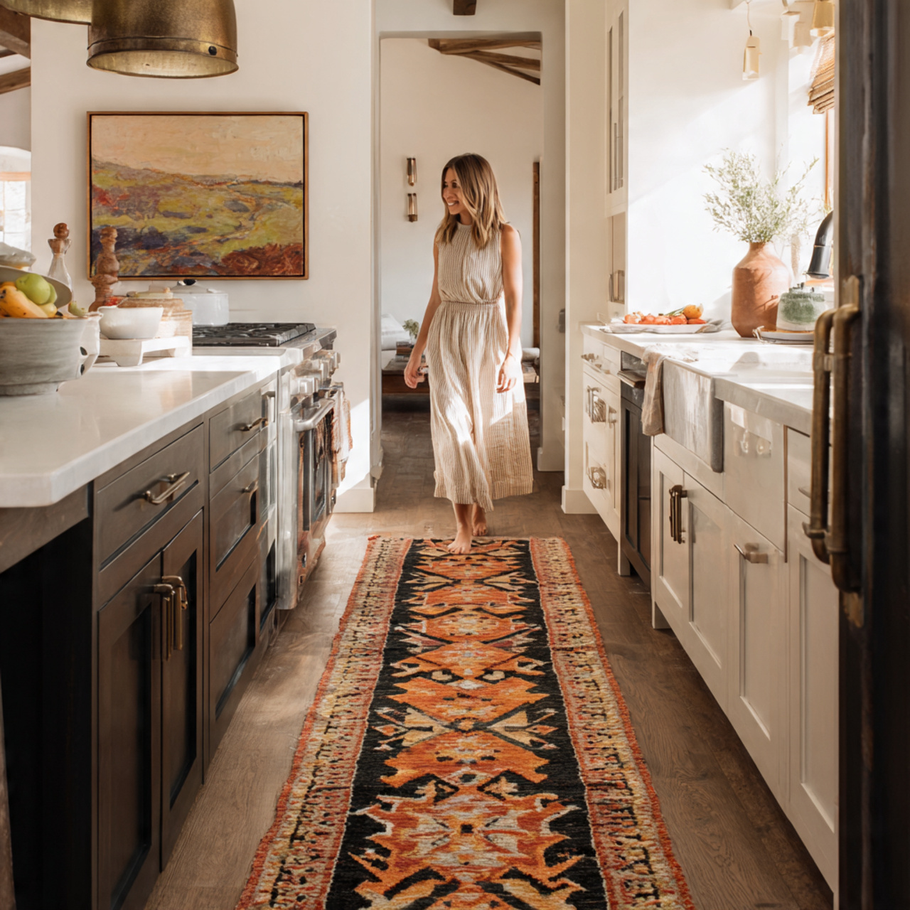 photorealistic interior shot of small kitchen deco