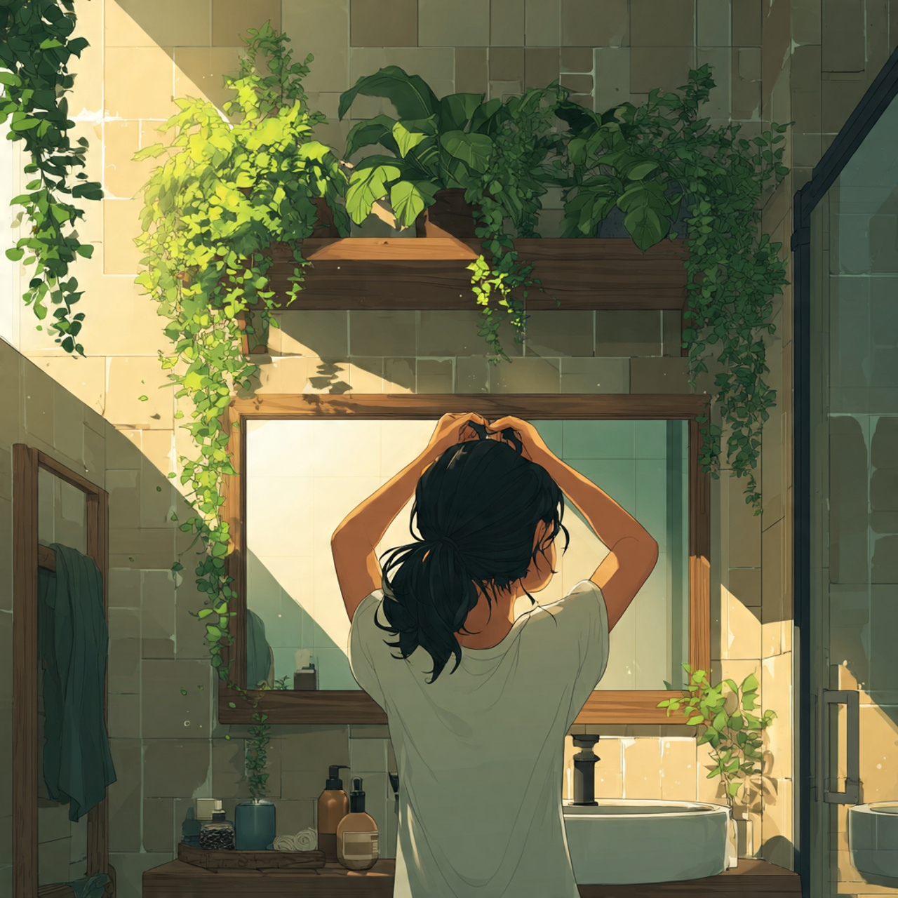 prompt a small bathroom with vertical greenery inc