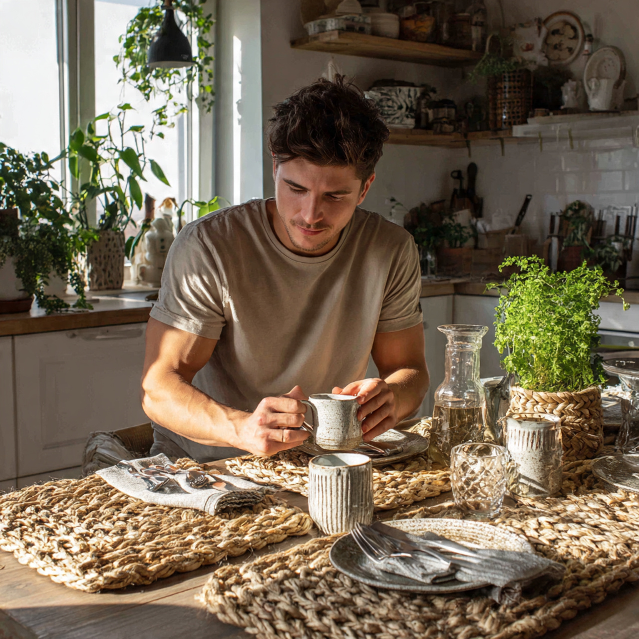 25 Kitchen Table Decor Ideas That Spark Style and Warmth 7 prompt cozy kitchen table set with woven seagrass
