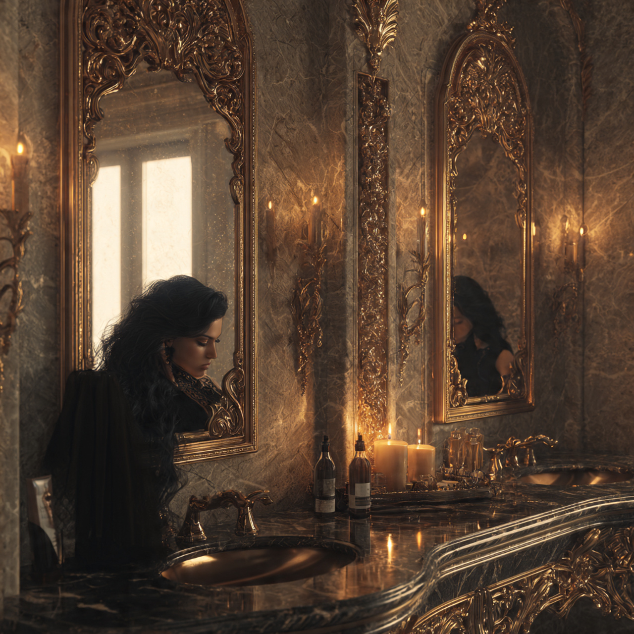 prompt elegant bathroom interior showcasing bathro