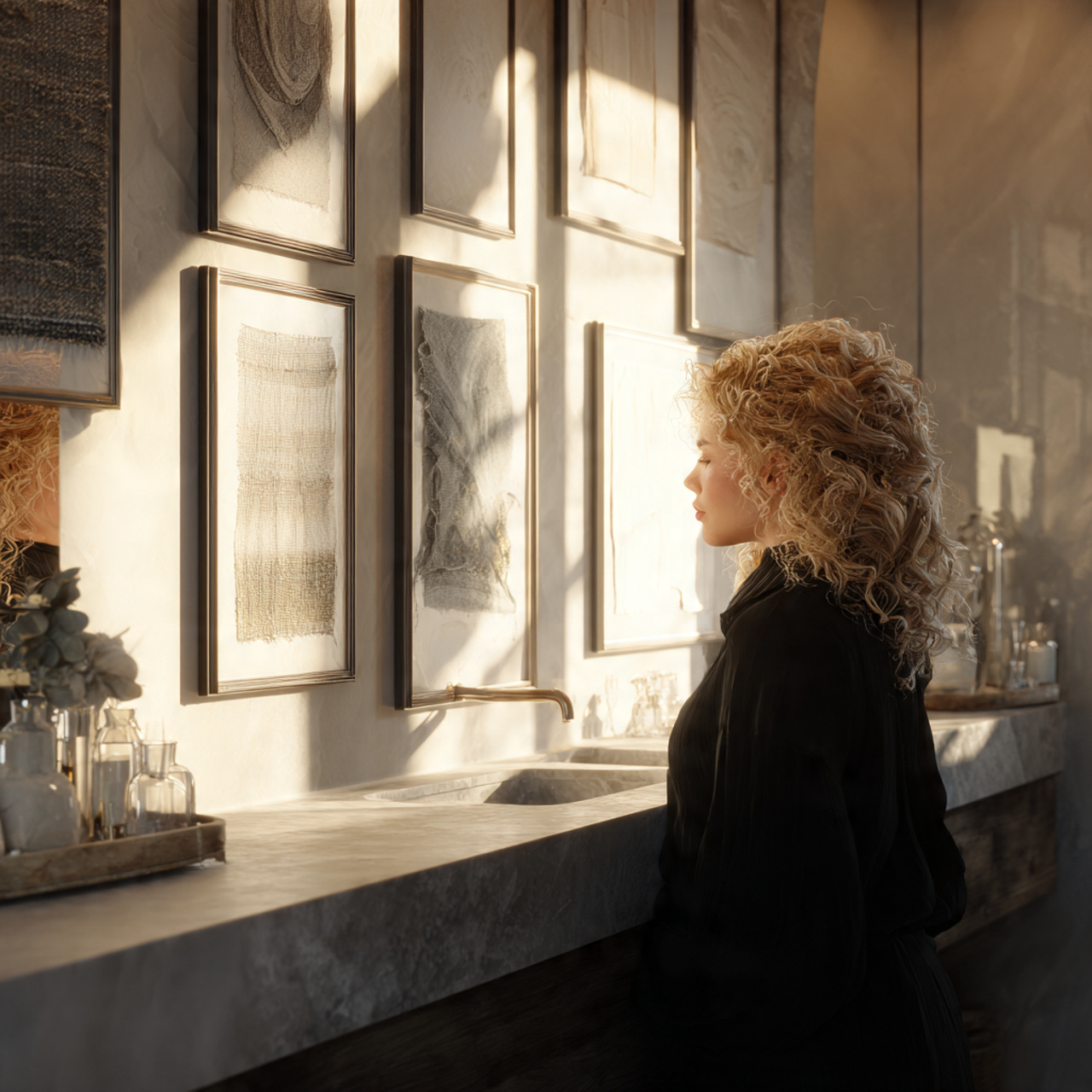 prompt elegant bathroom showcasing bathroom wall d