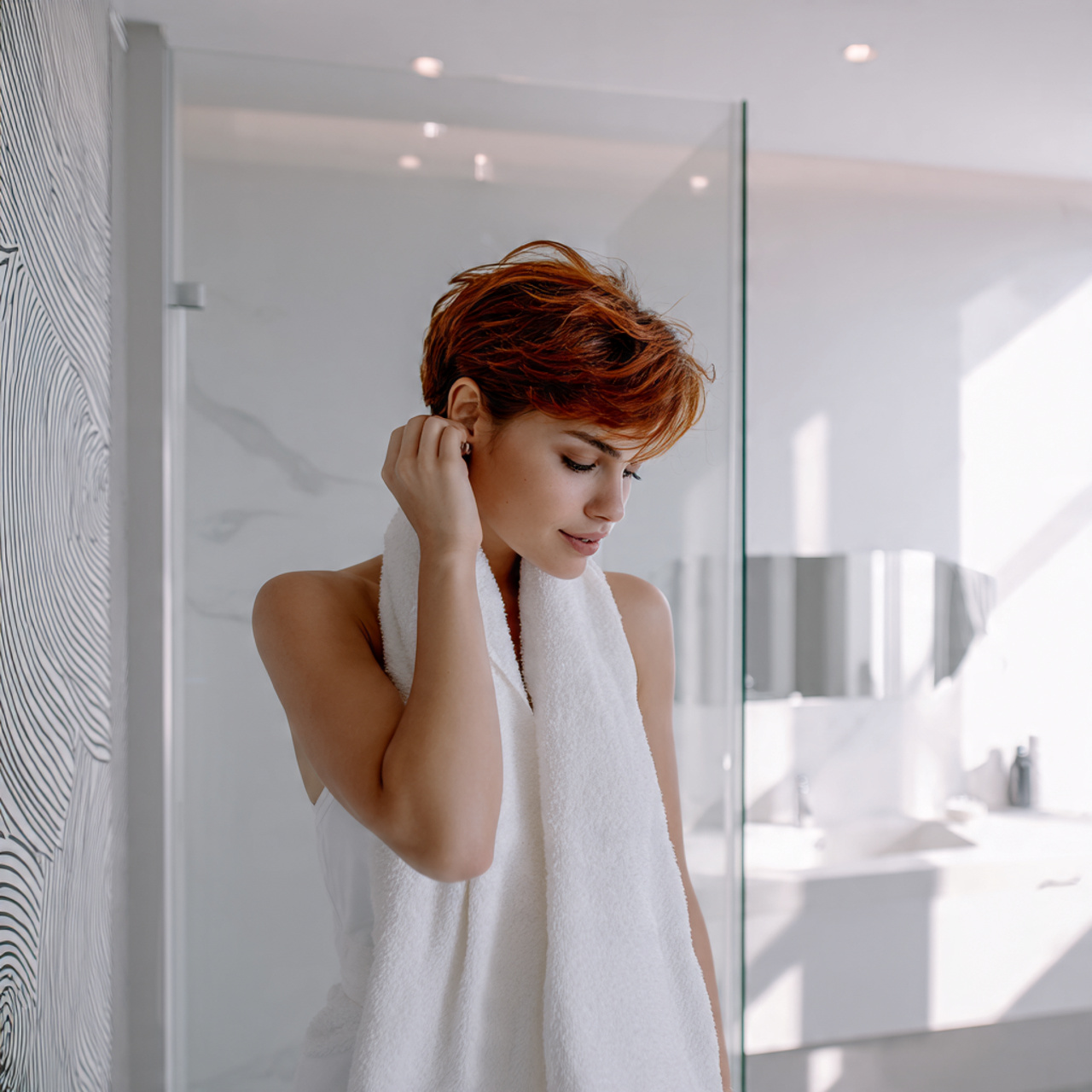 prompt modern bathroom featuring bathroom wall dec