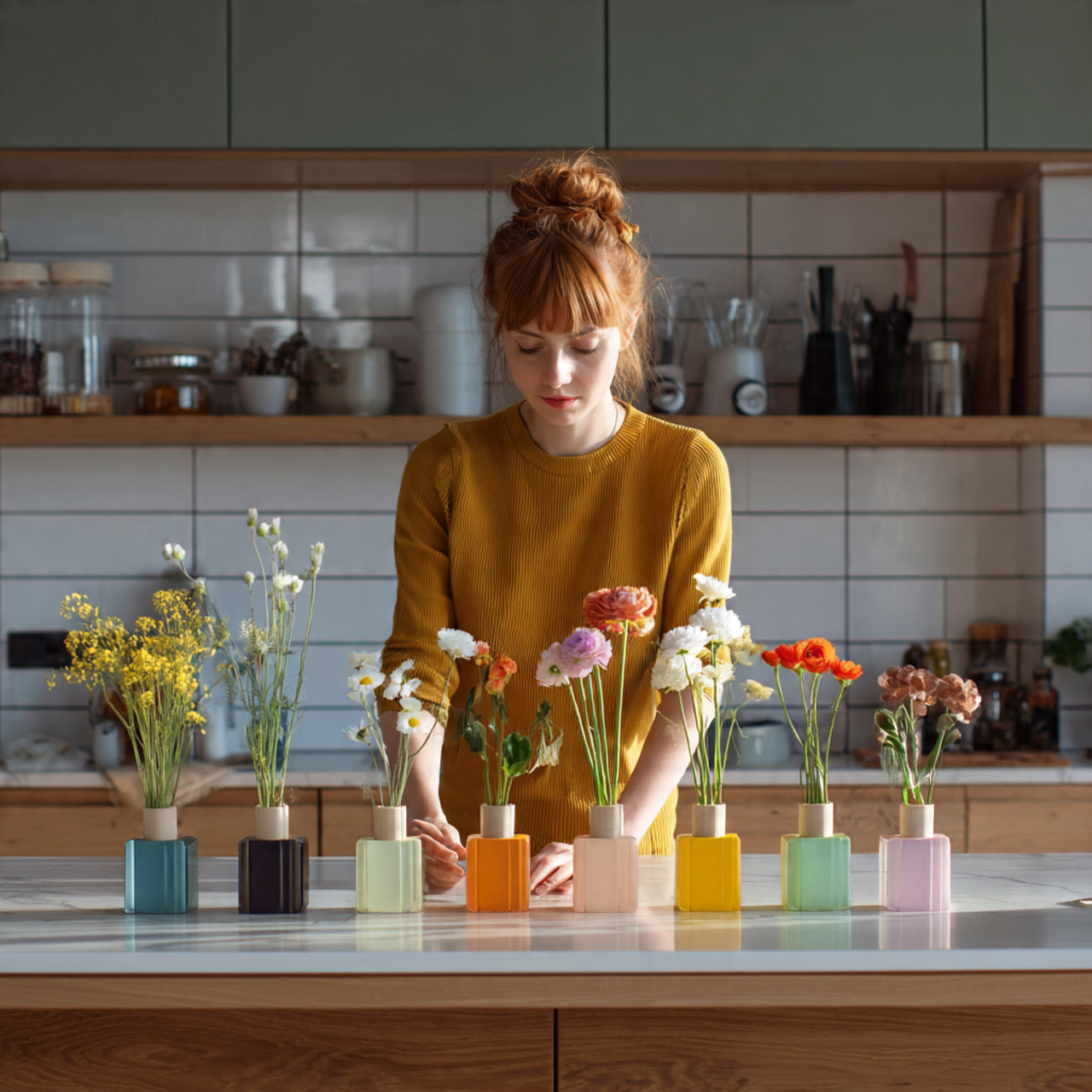 25 Kitchen Table Decor Ideas That Spark Style and Warmth 21 prompt modern kitchen table featuring a row of sma