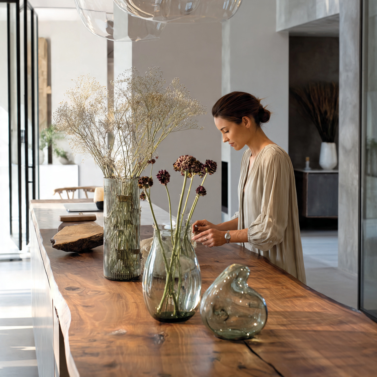 25 Kitchen Table Decor Ideas That Spark Style and Warmth 6 prompt modern kitchen with a sleek wooden table fe