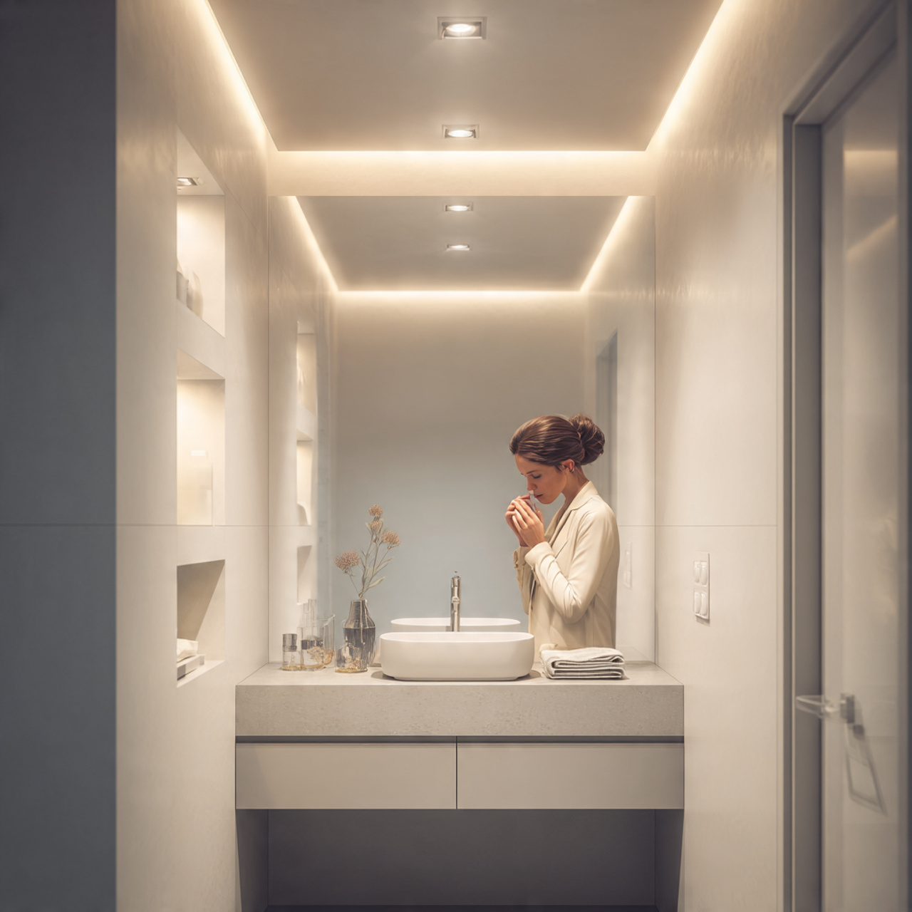 prompt realistic small bathroom decor ideas featur