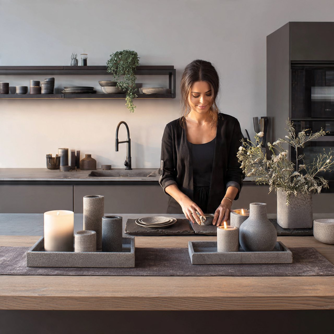 25 Kitchen Table Decor Ideas That Spark Style and Warmth 10 prompt sleek modern kitchen with a wooden table di