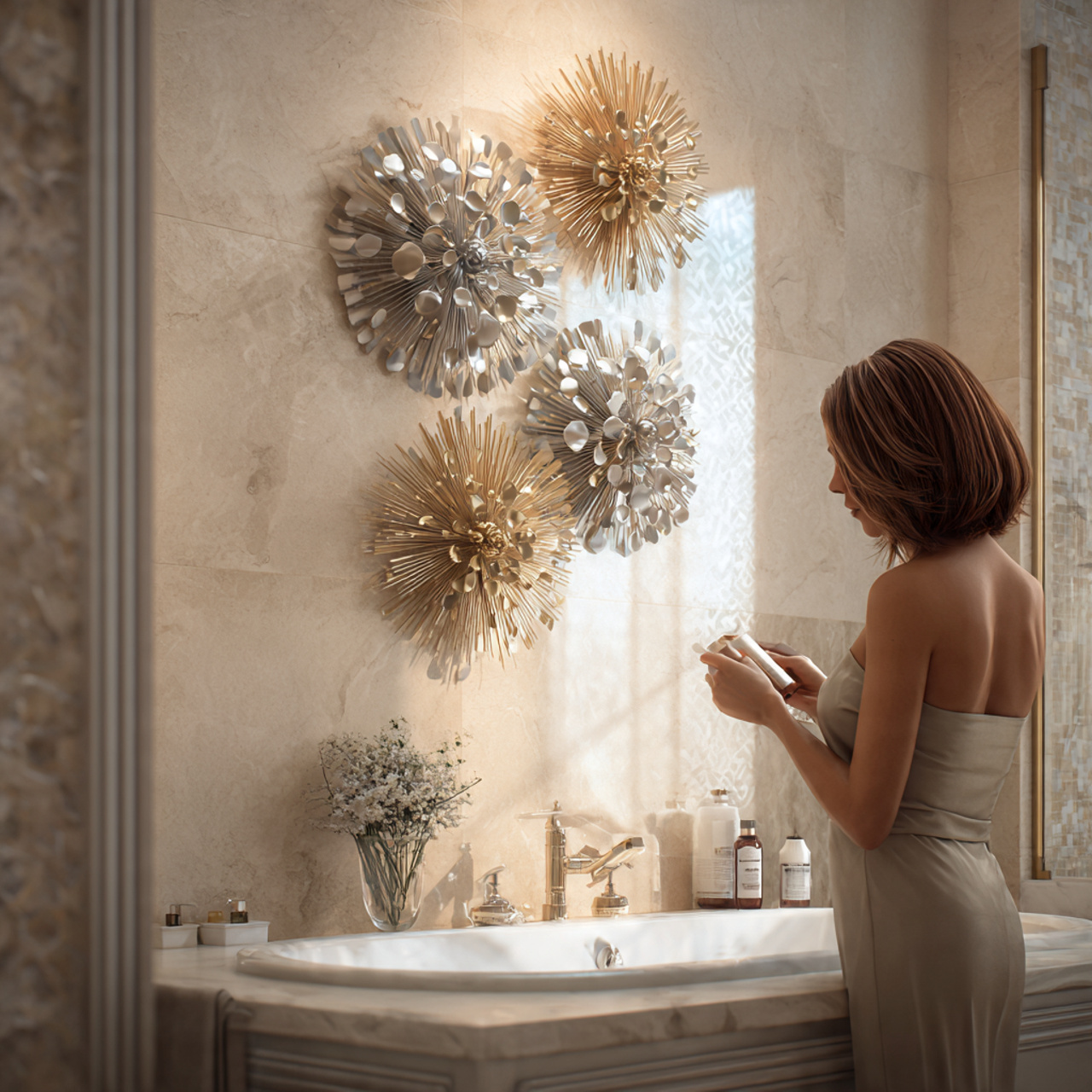 prompt sophisticated bathroom interior with bathro