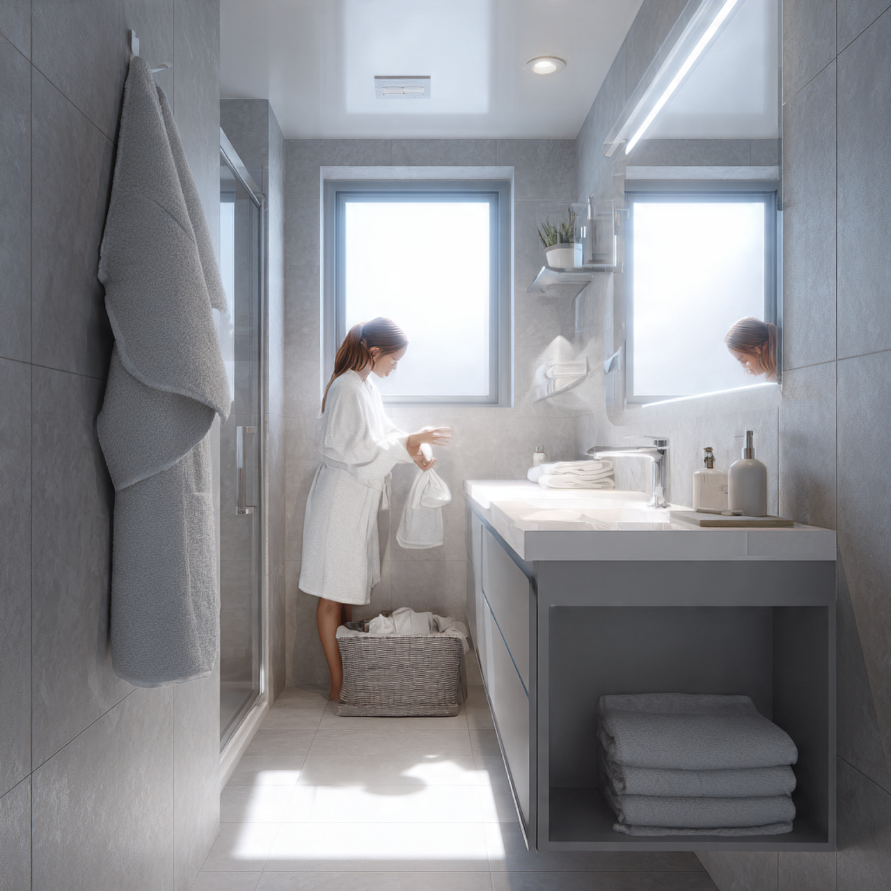 prompt ultra realistic small bathroom decor ideas