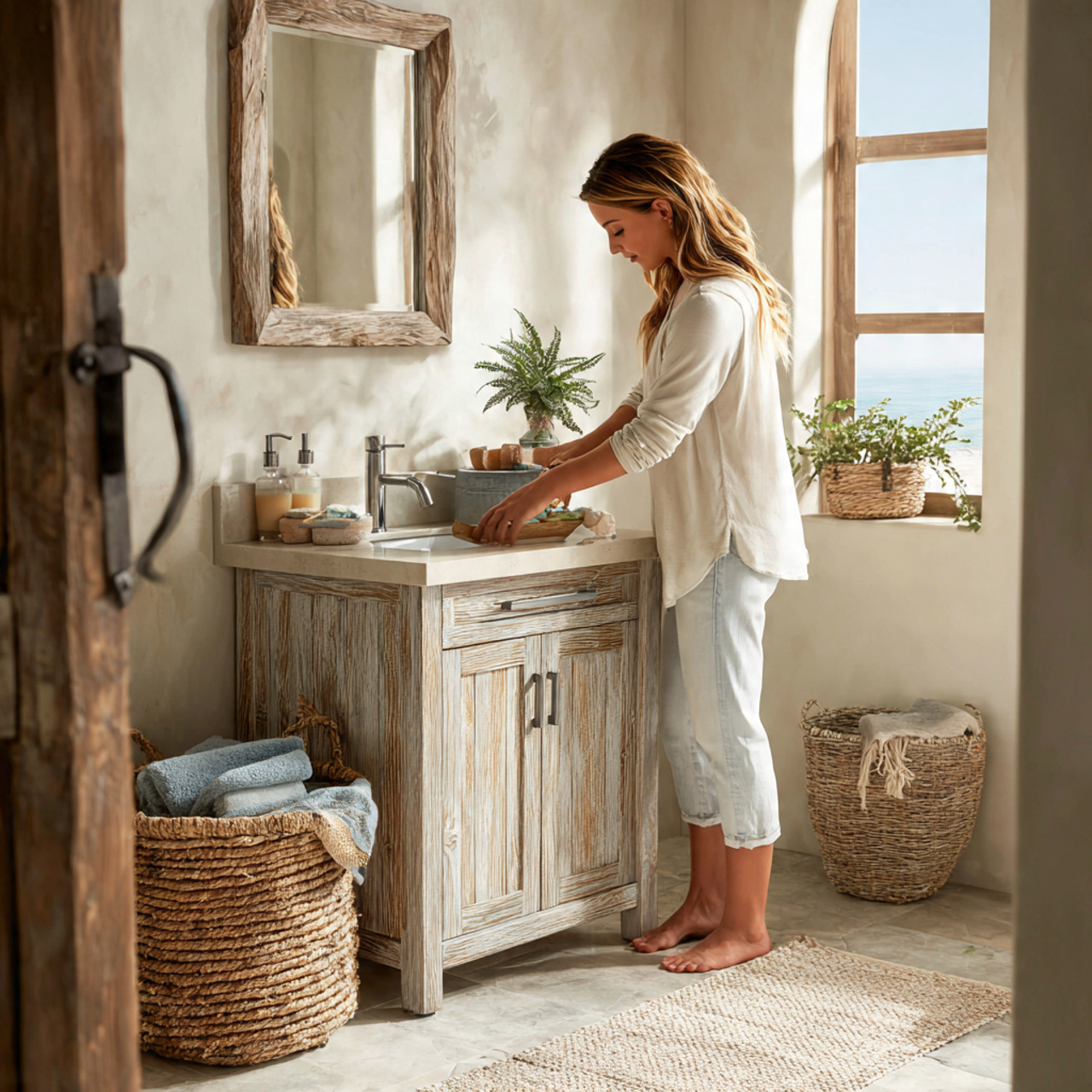 prompt ultra realistic small bathroom decor ideas 14