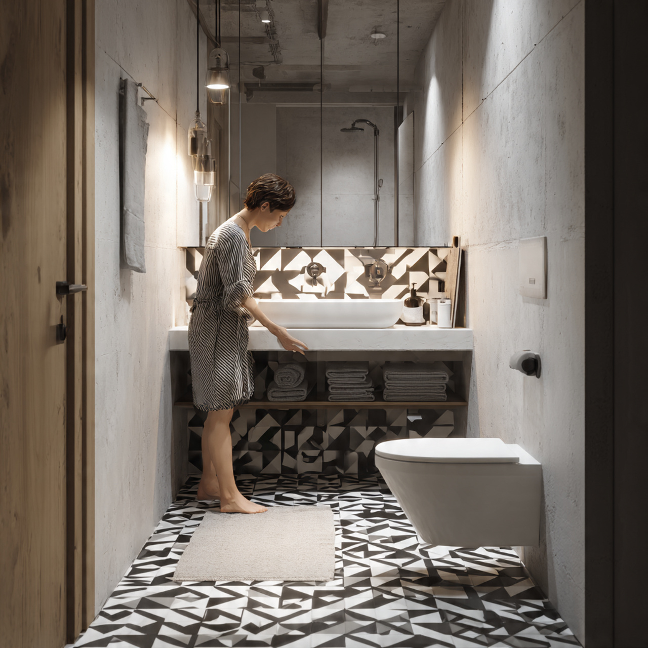 prompt ultra realistic small bathroom decor ideas 2