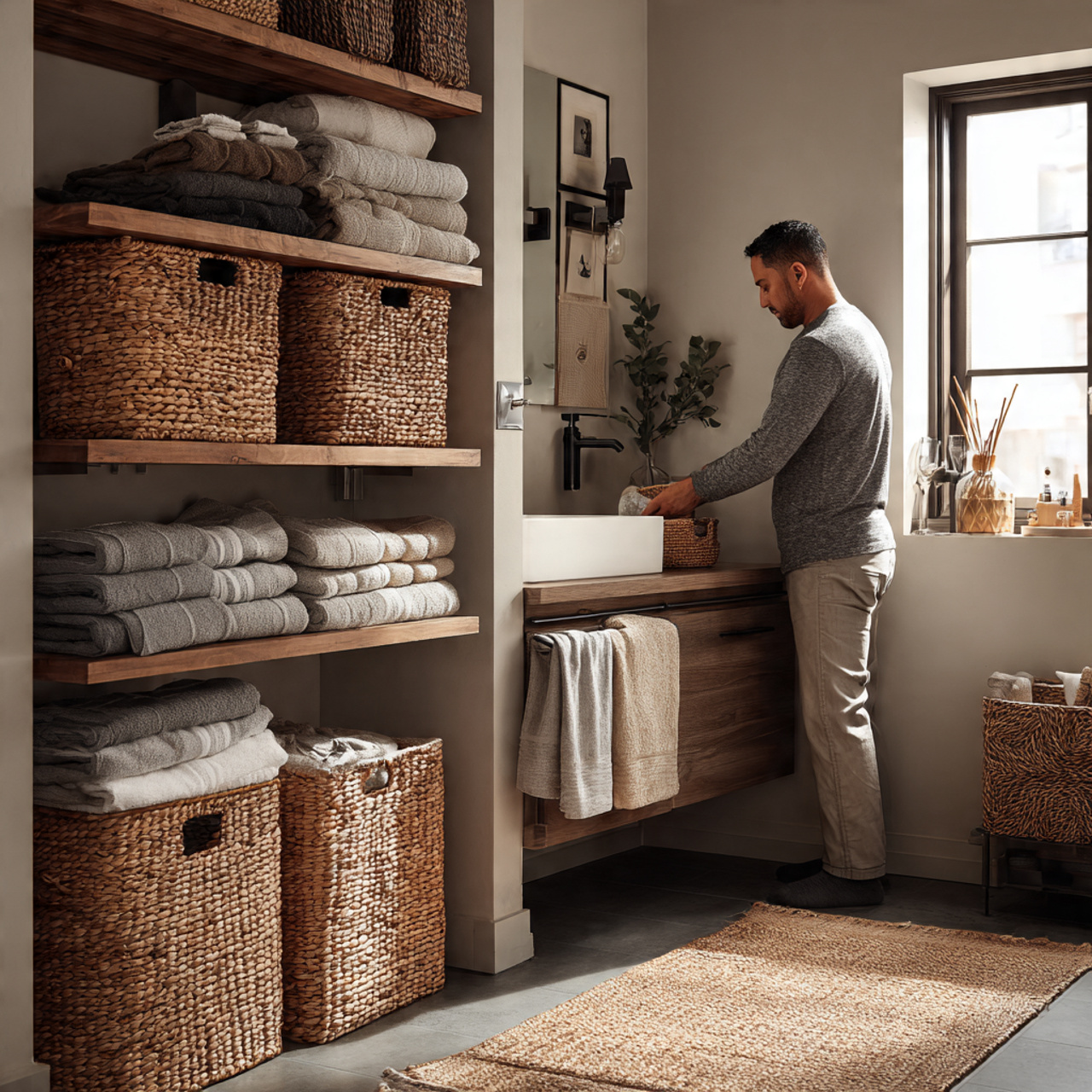 prompt ultra realistic small bathroom decor ideas 8