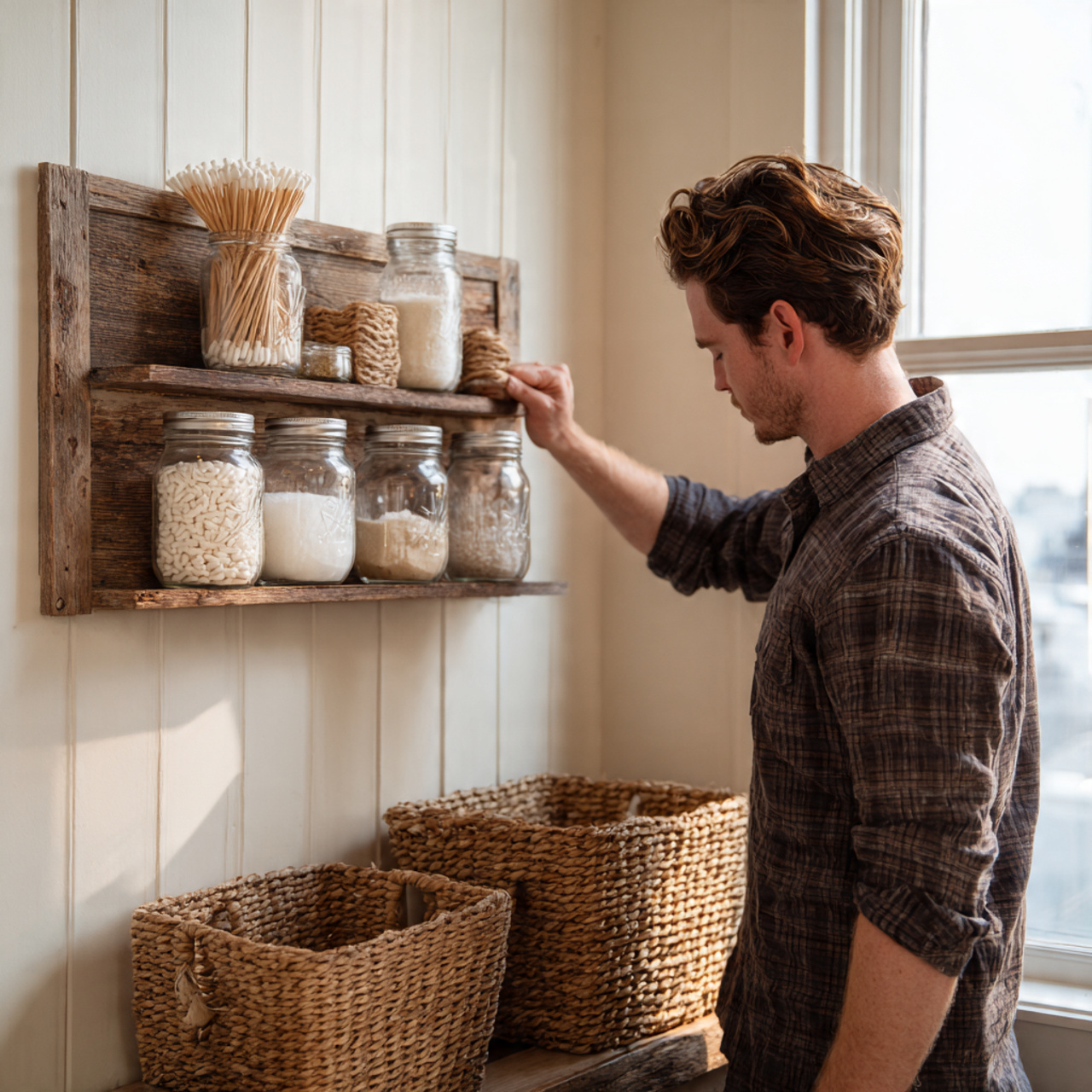 realistic farmhouse style bathroom showcasing dist