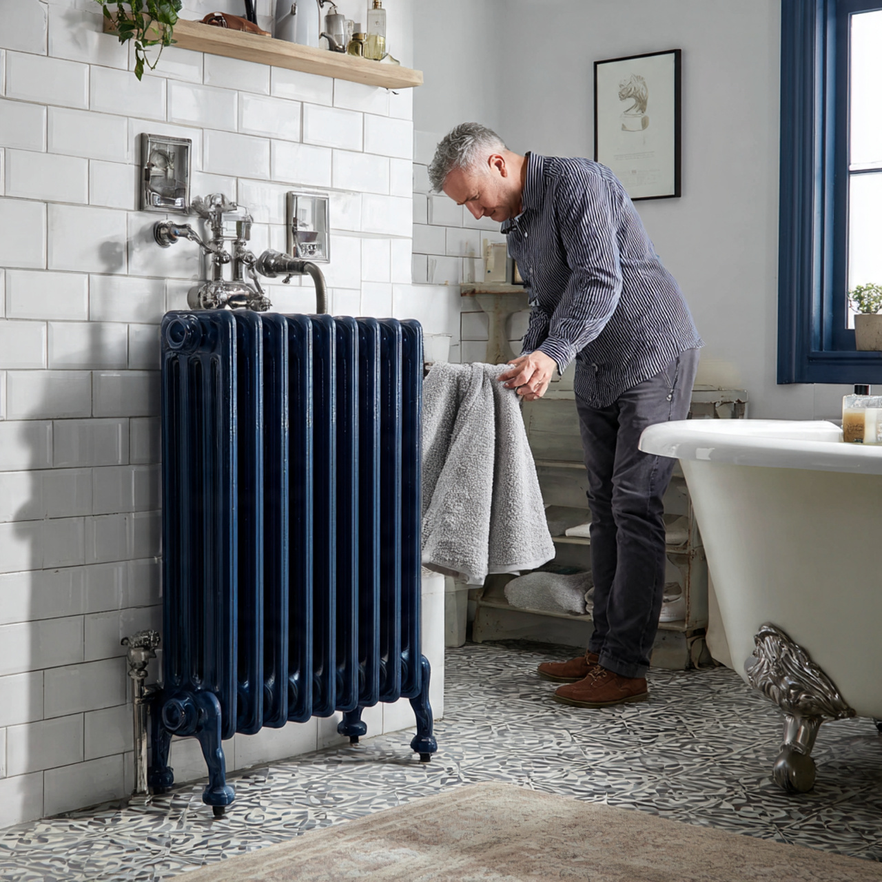 realistic image of a vintage cast iron radiator pa