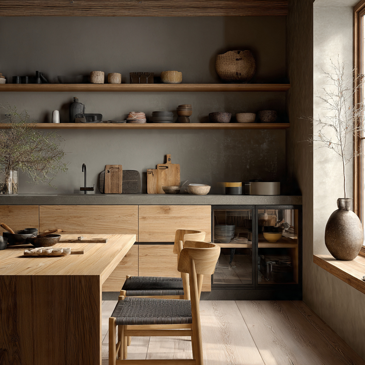 realistic japandi fusion kitchen decor inspiration