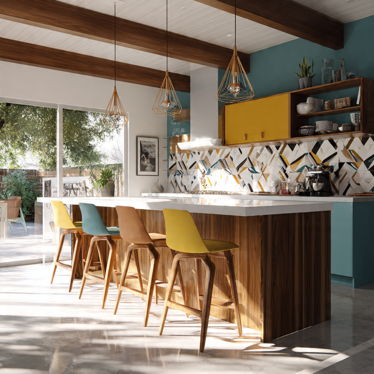 realistic mid century modern kitchen decor inspira