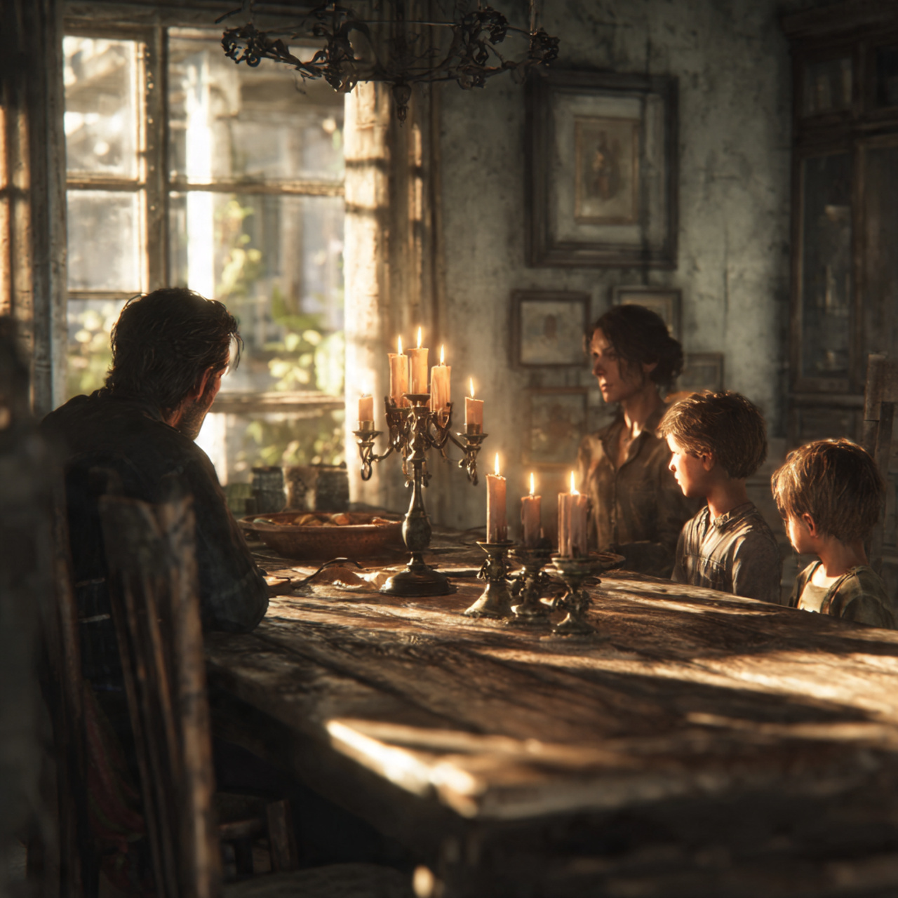 rustic farmhouse dining room with vintage iron can