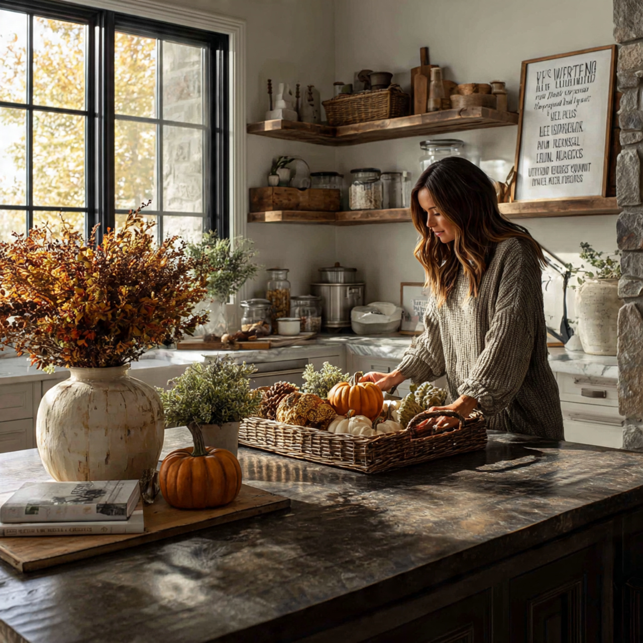 rustic modern kitchen displaying kitchen counter d