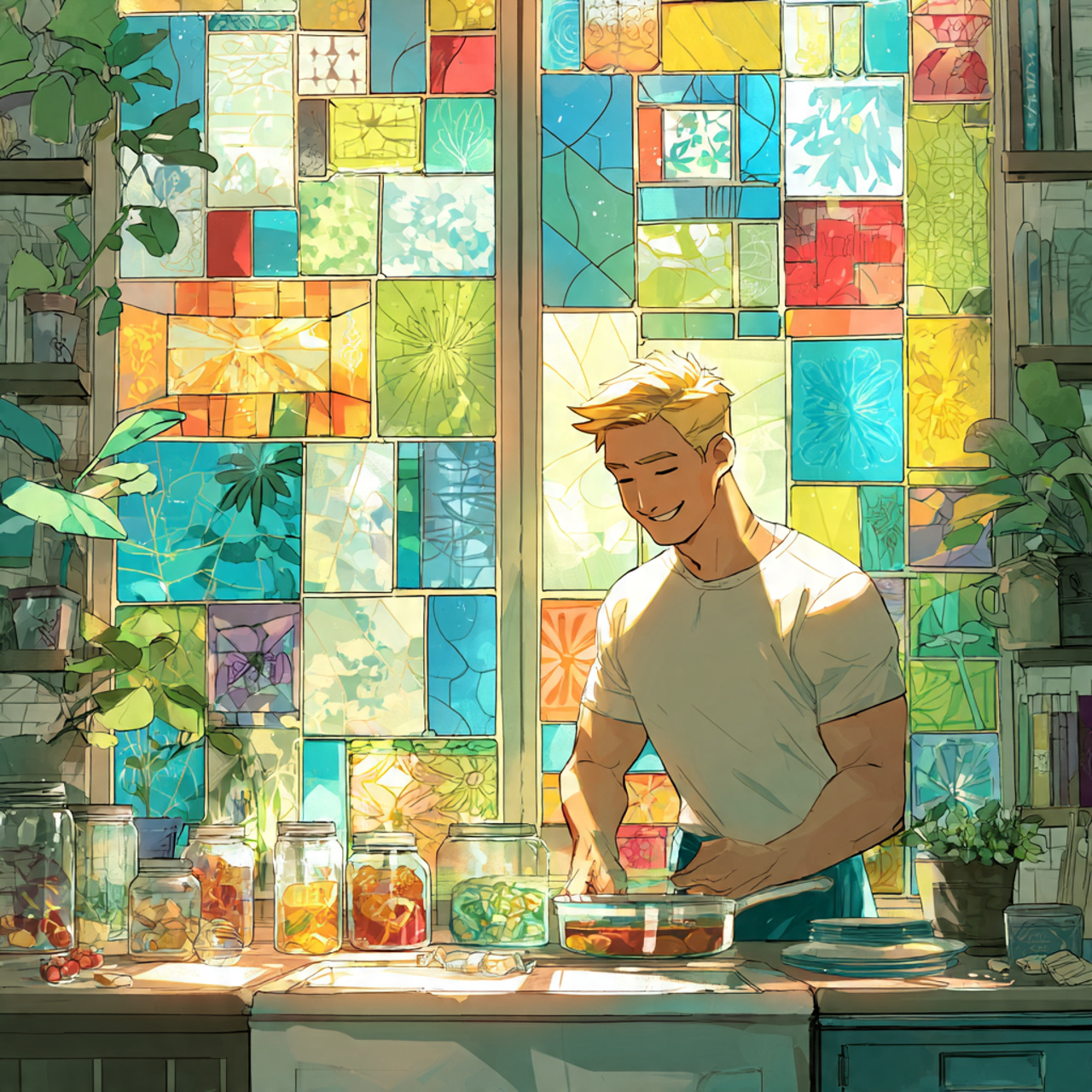 25 Transform Your Home with Stunning Kitchen Window Decor Ideas 9 sunlit kitchen window adorned with stained glass s