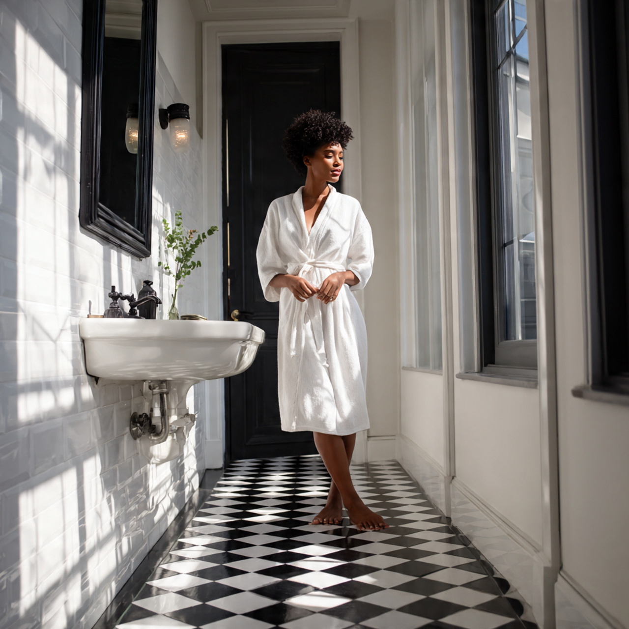 ultra detailed black and white bathroom decor idea 1