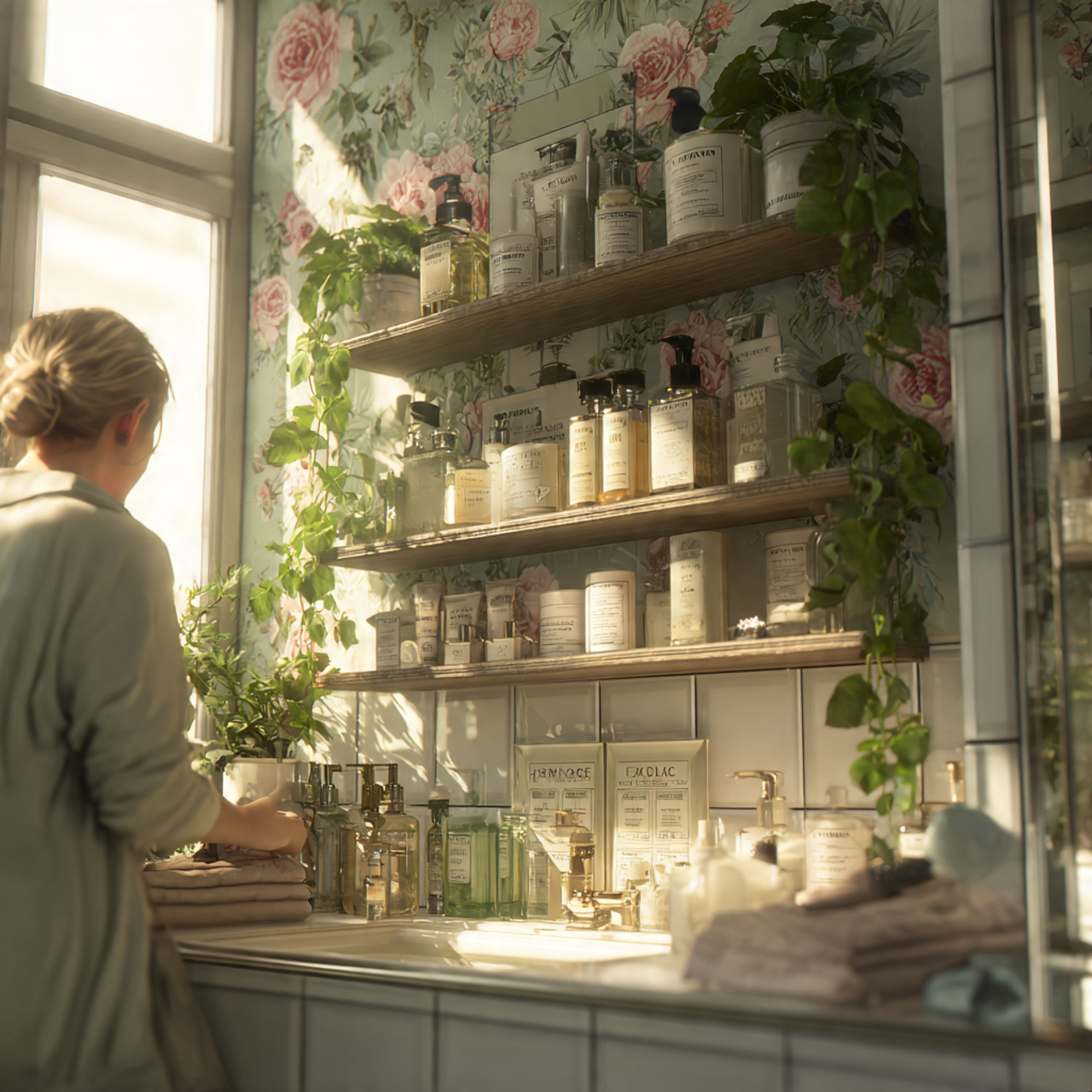 ultra realistic apartment bathroom featuring remov