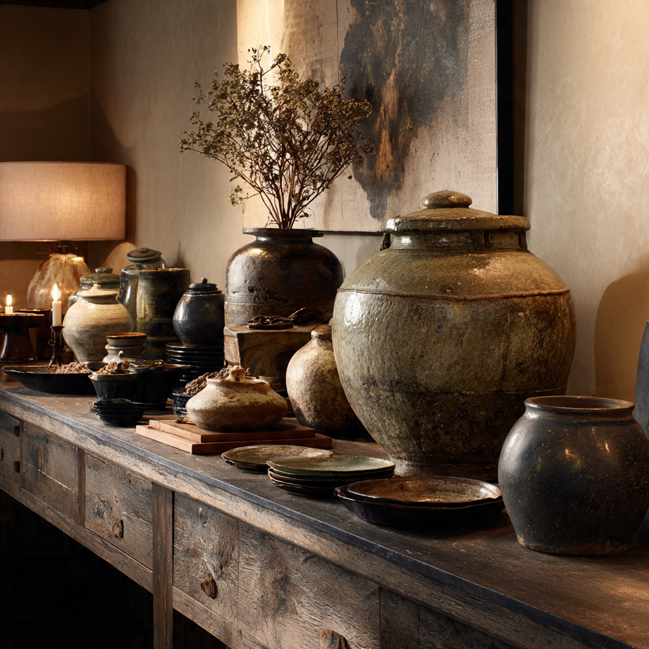 ultra realistic artisan style dining room photogra