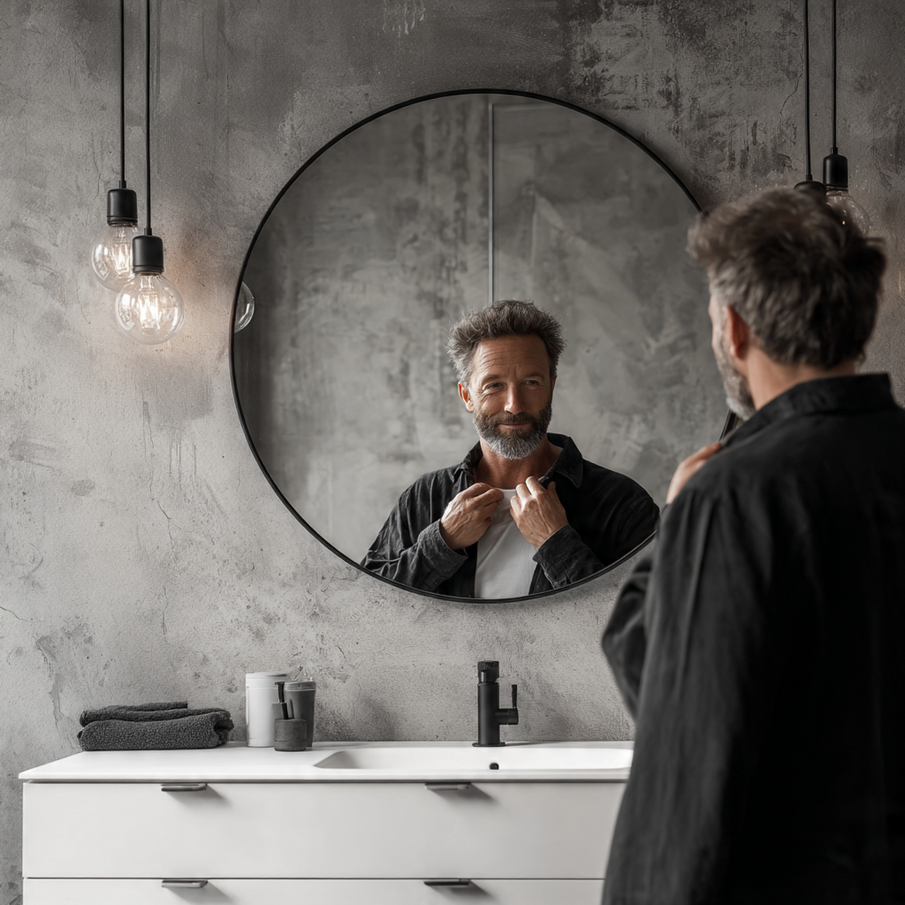 ultra realistic black and white bathroom decor ide 2