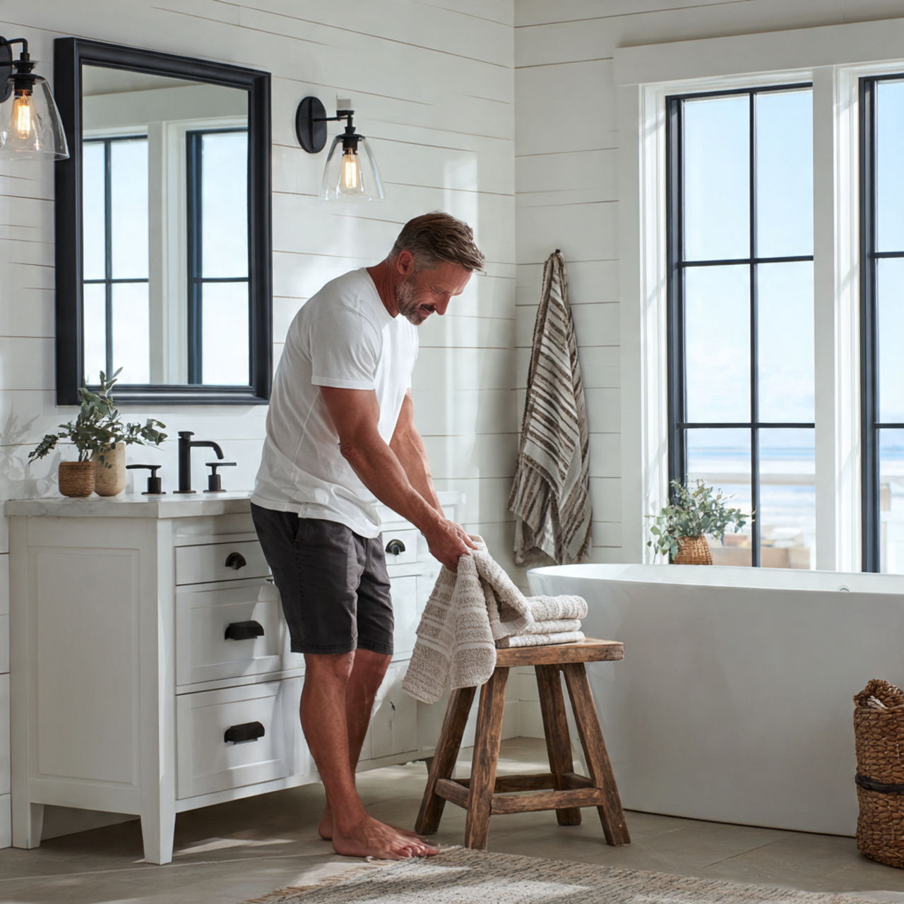 ultra realistic black and white bathroom decor ide 5