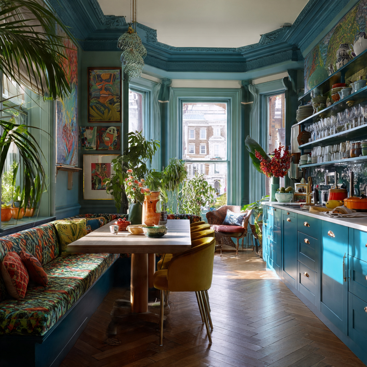 ultra realistic bold maximalist kitchen decor insp