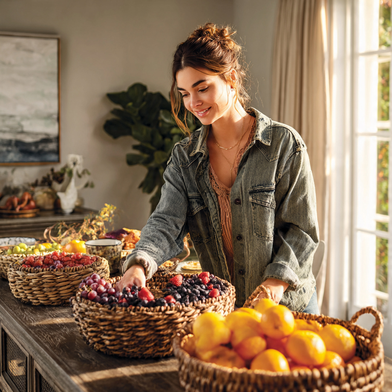 ultra realistic casual dining room scene highlight