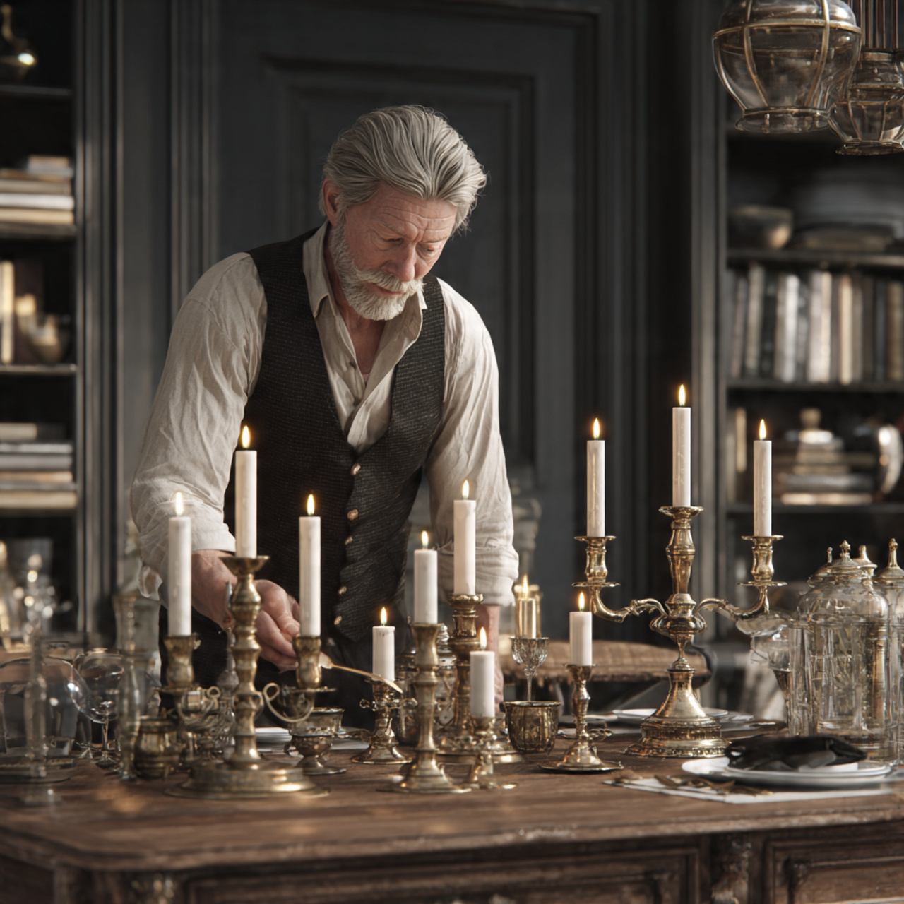 ultra realistic classic dining room scene emphasiz