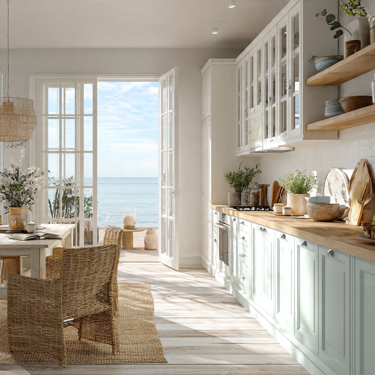 ultra realistic coastal seaside kitchen decor insp