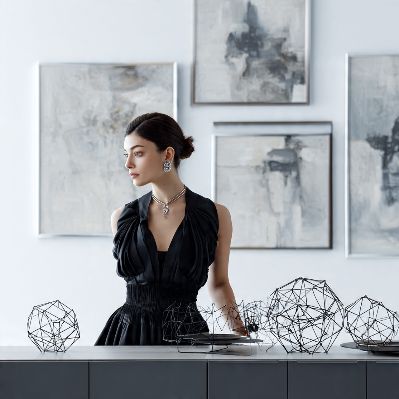 ultra realistic contemporary dining room scene sho