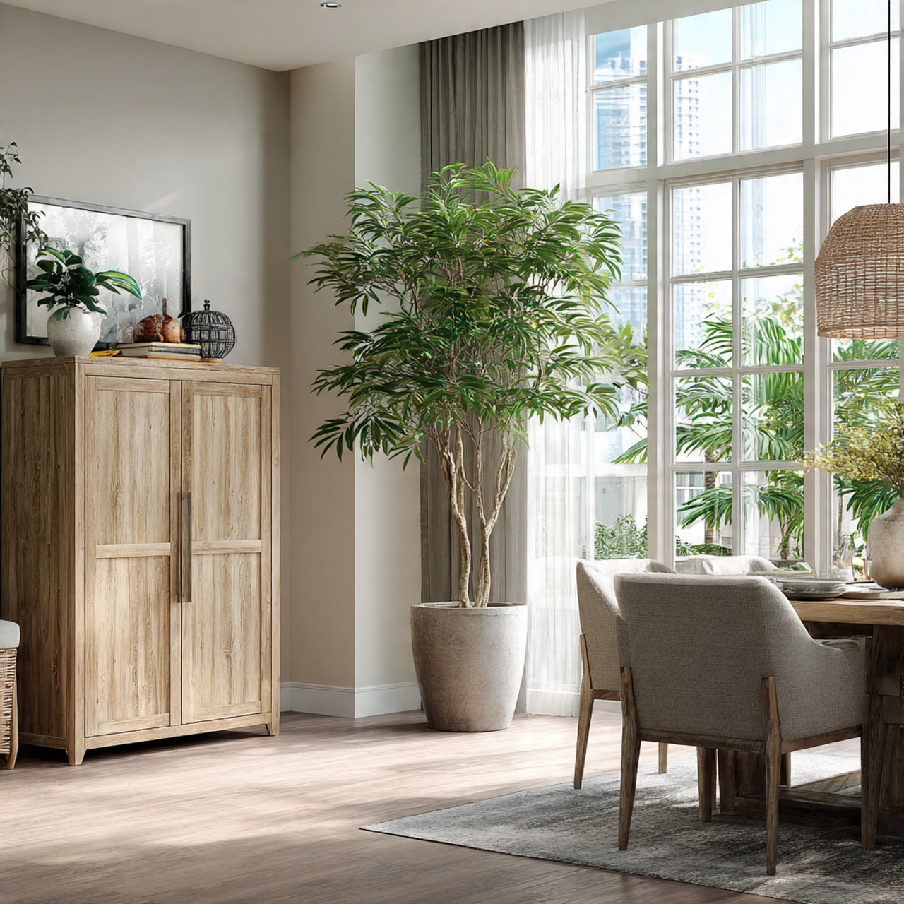 ultra realistic dining room photograph showcasing