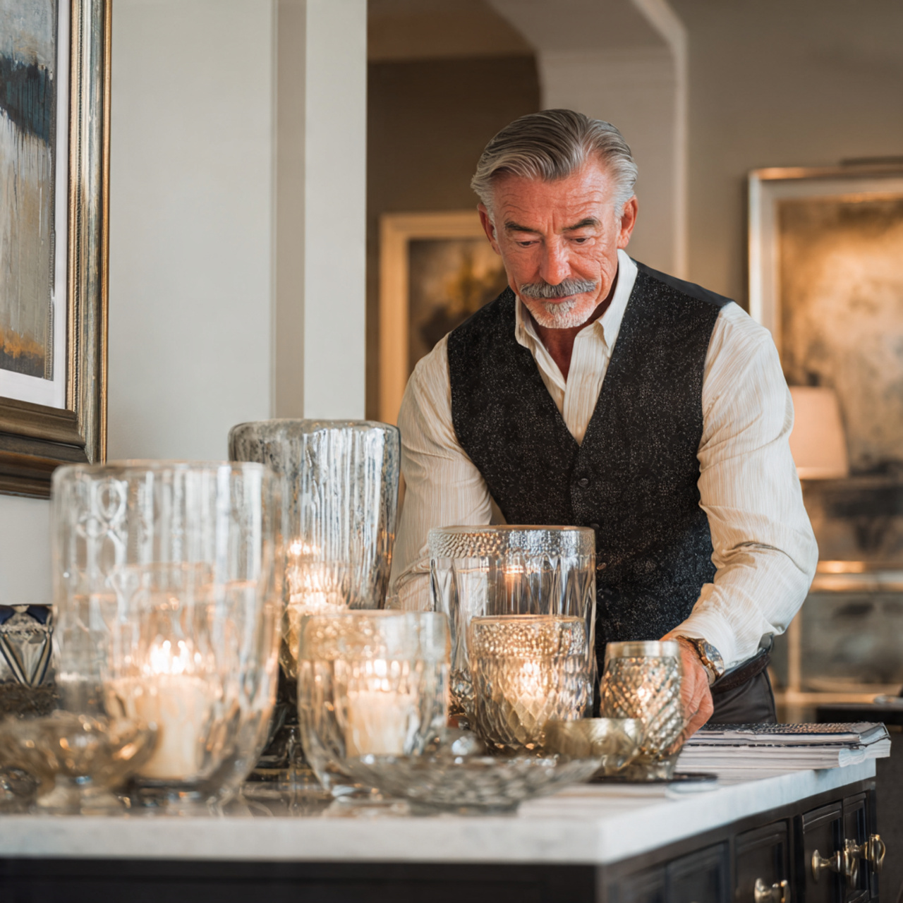 ultra realistic elegant dining room scene highligh