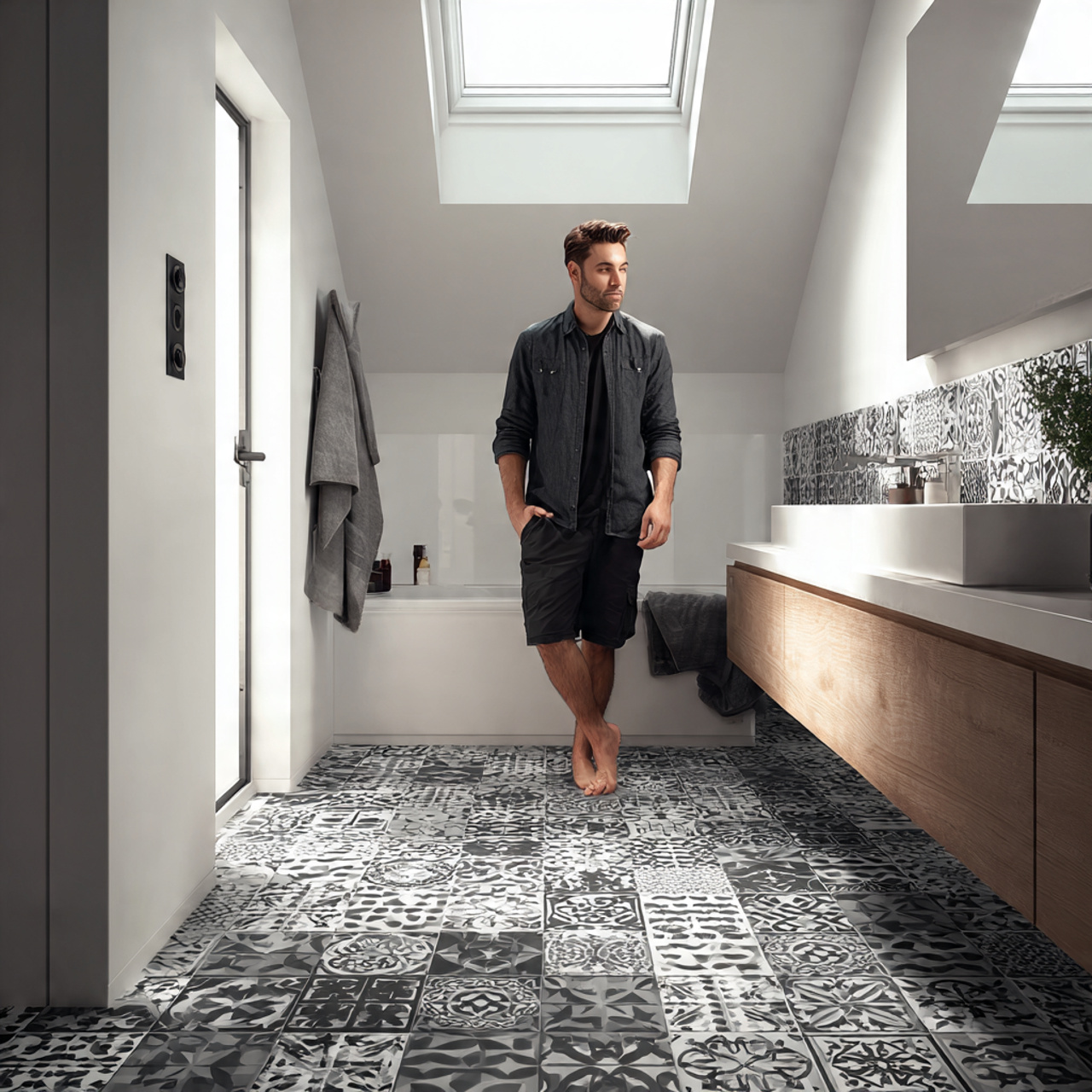 25 Modern Bathroom Decor Ideas for a Sleek & Stylish Upgrade 7 ultra realistic eye level interior photograph of m