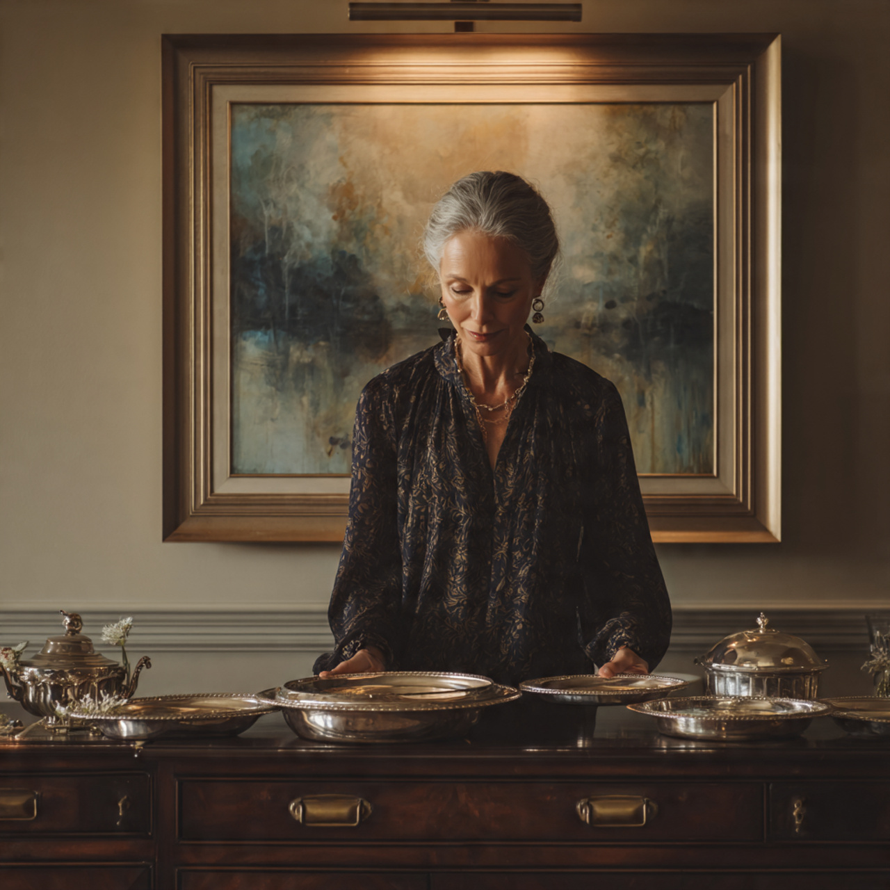 ultra realistic formal dining room photograph high