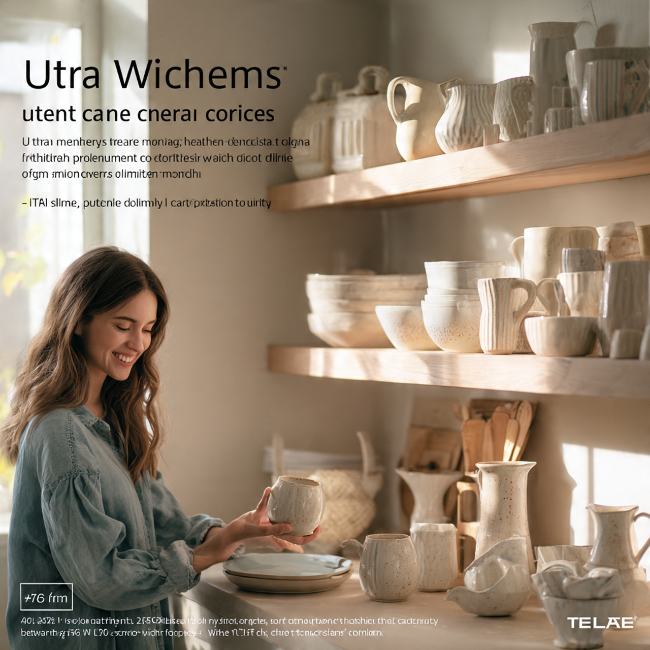 ultra realistic image of a modern kitchen shelf de