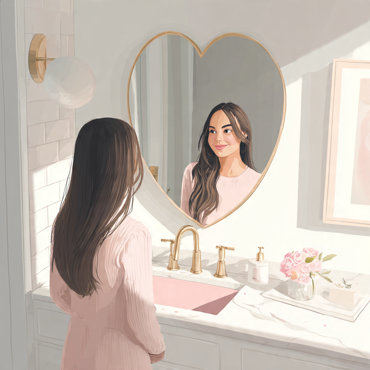 ultra realistic image of cute bathroom decor ideas 2