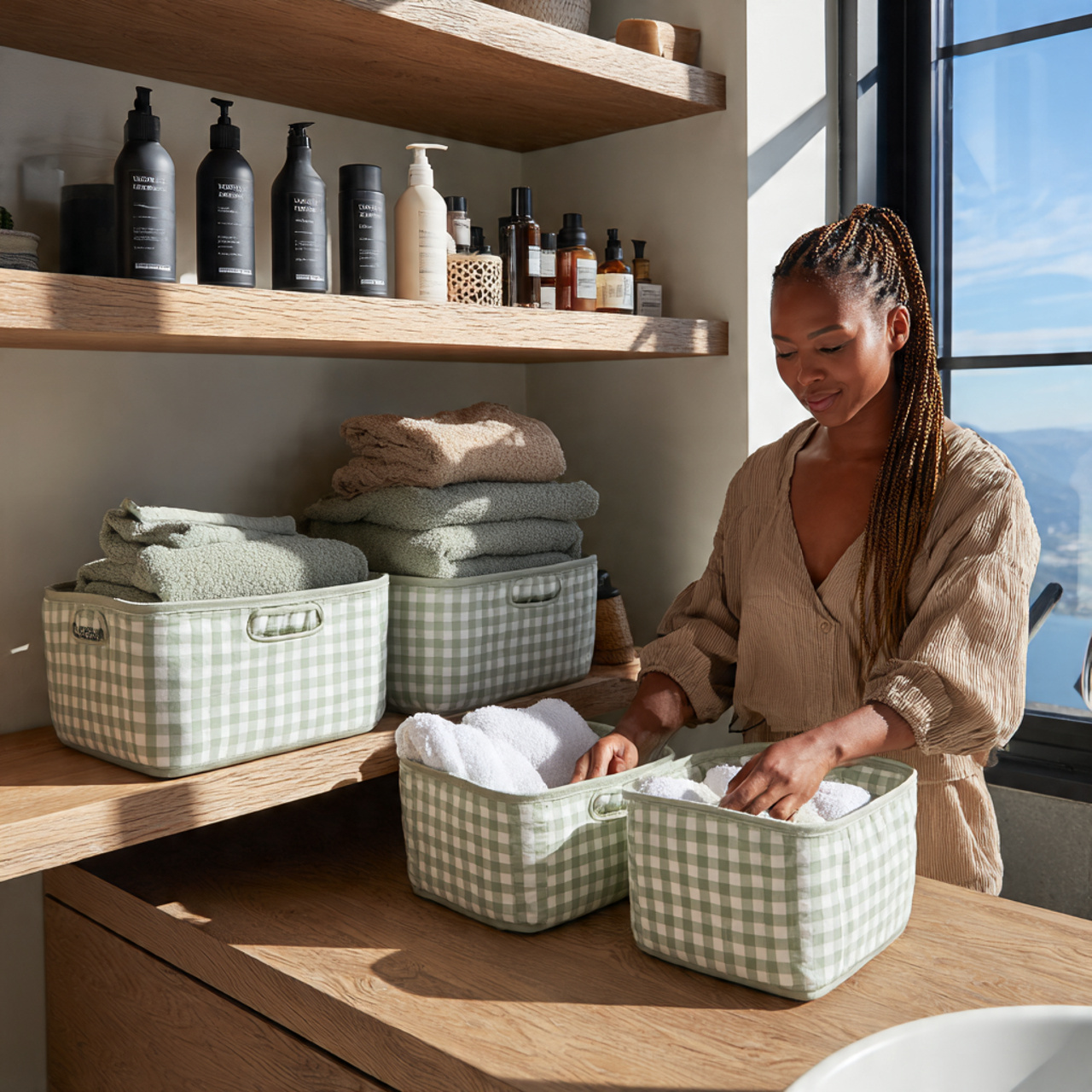 ultra realistic image of cute bathroom decor ideas 3