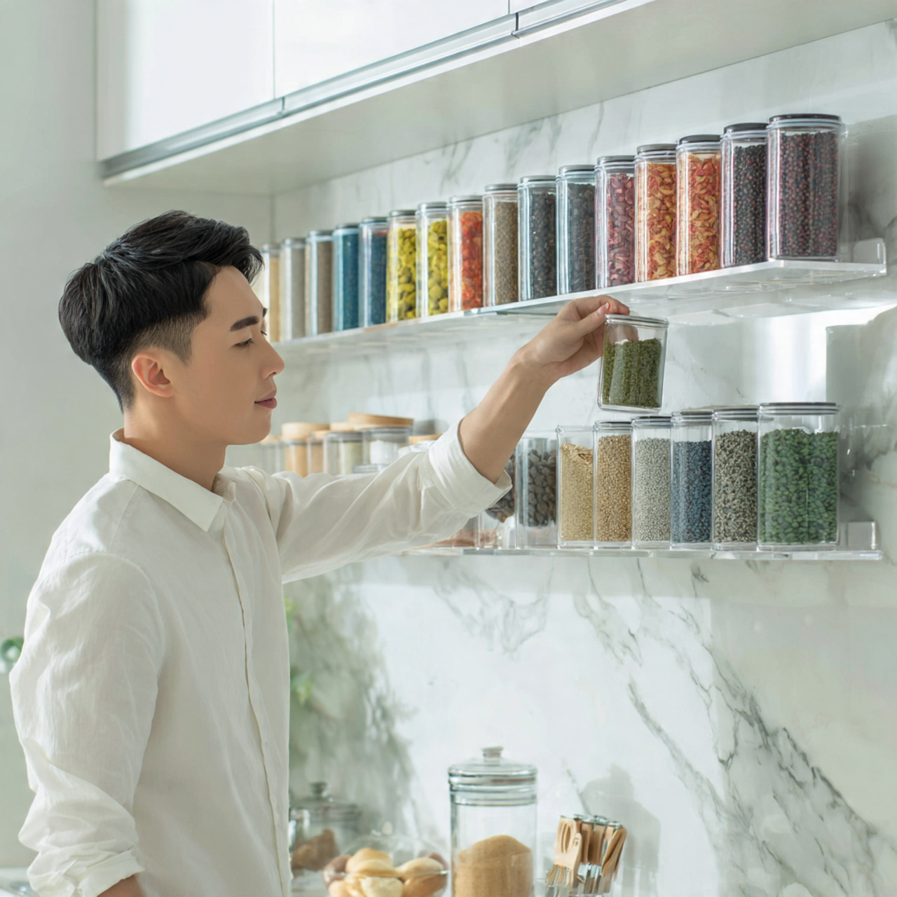 ultra realistic image of kitchen shelves decor ide 3