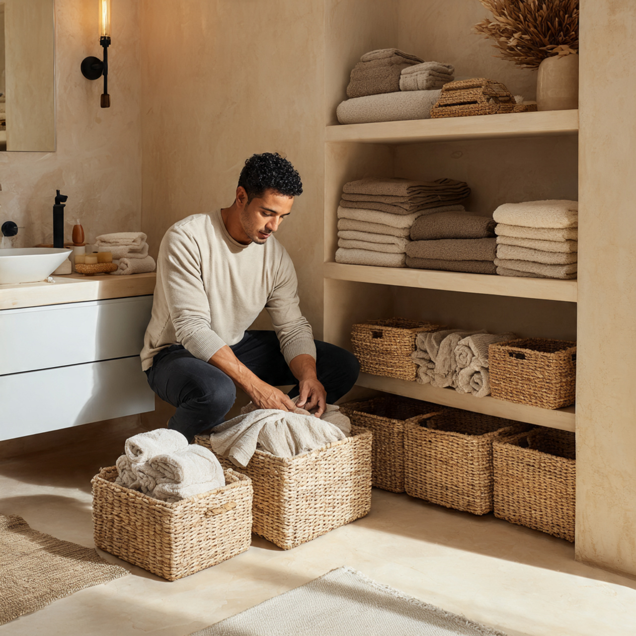 ultra realistic image of simple bathroom decor ide 1