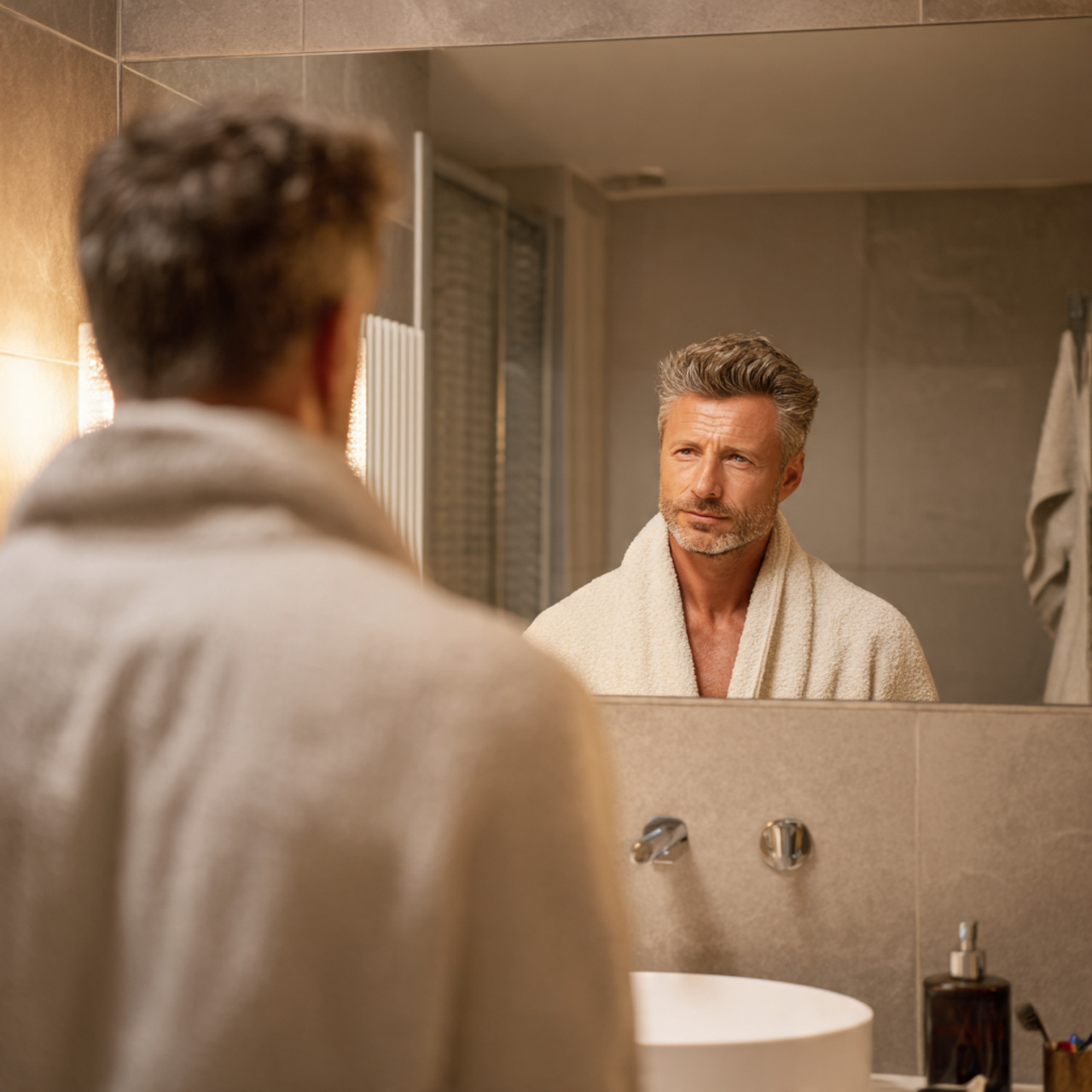 ultra realistic image of simple bathroom decor ide