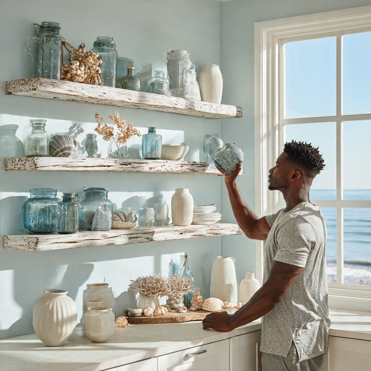 ultra realistic interior image of kitchen shelves 1