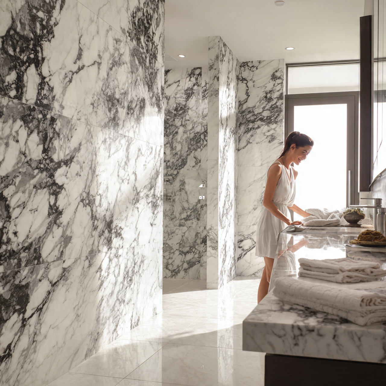 ultra realistic interior photo of black and white