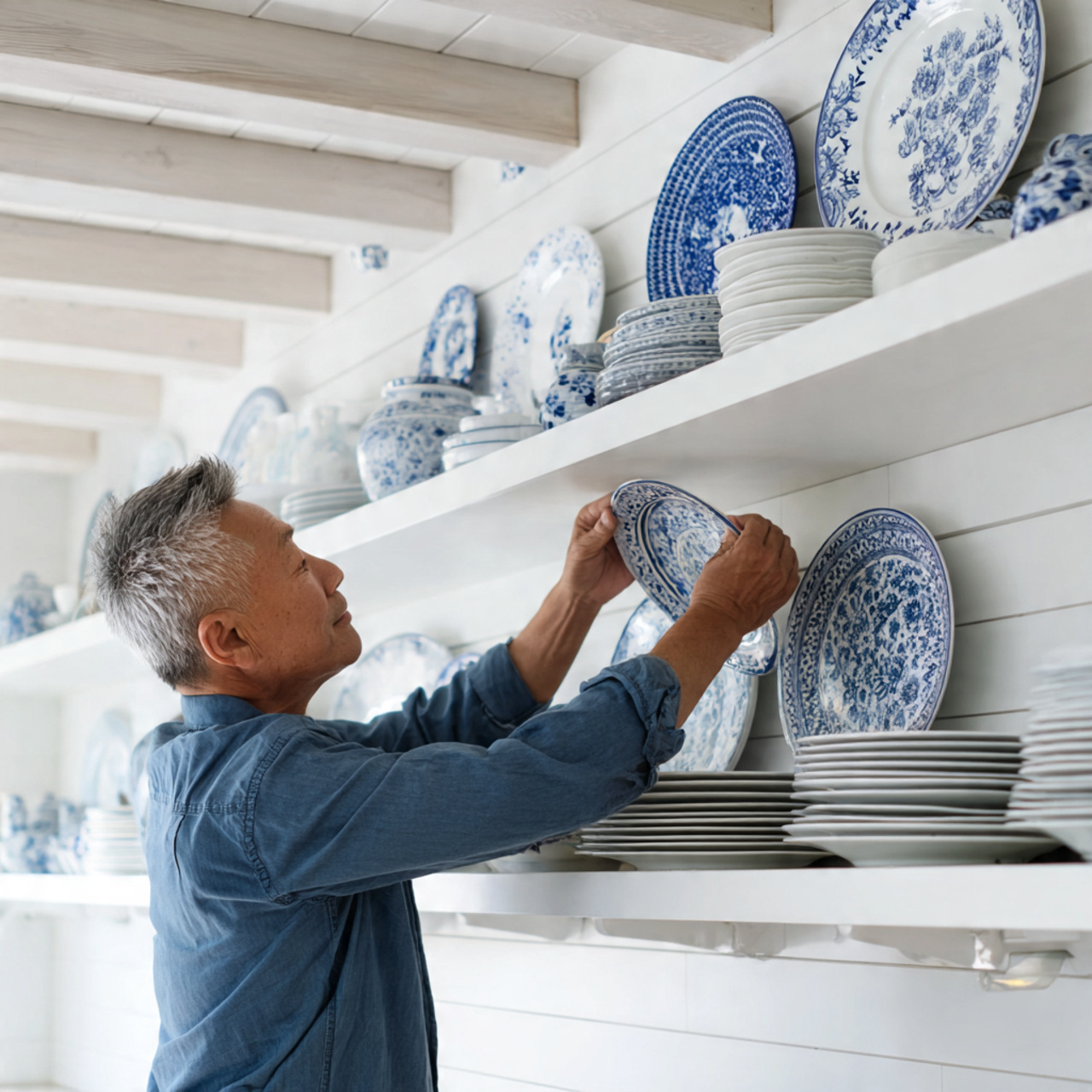 ultra realistic interior photo of kitchen shelves 2