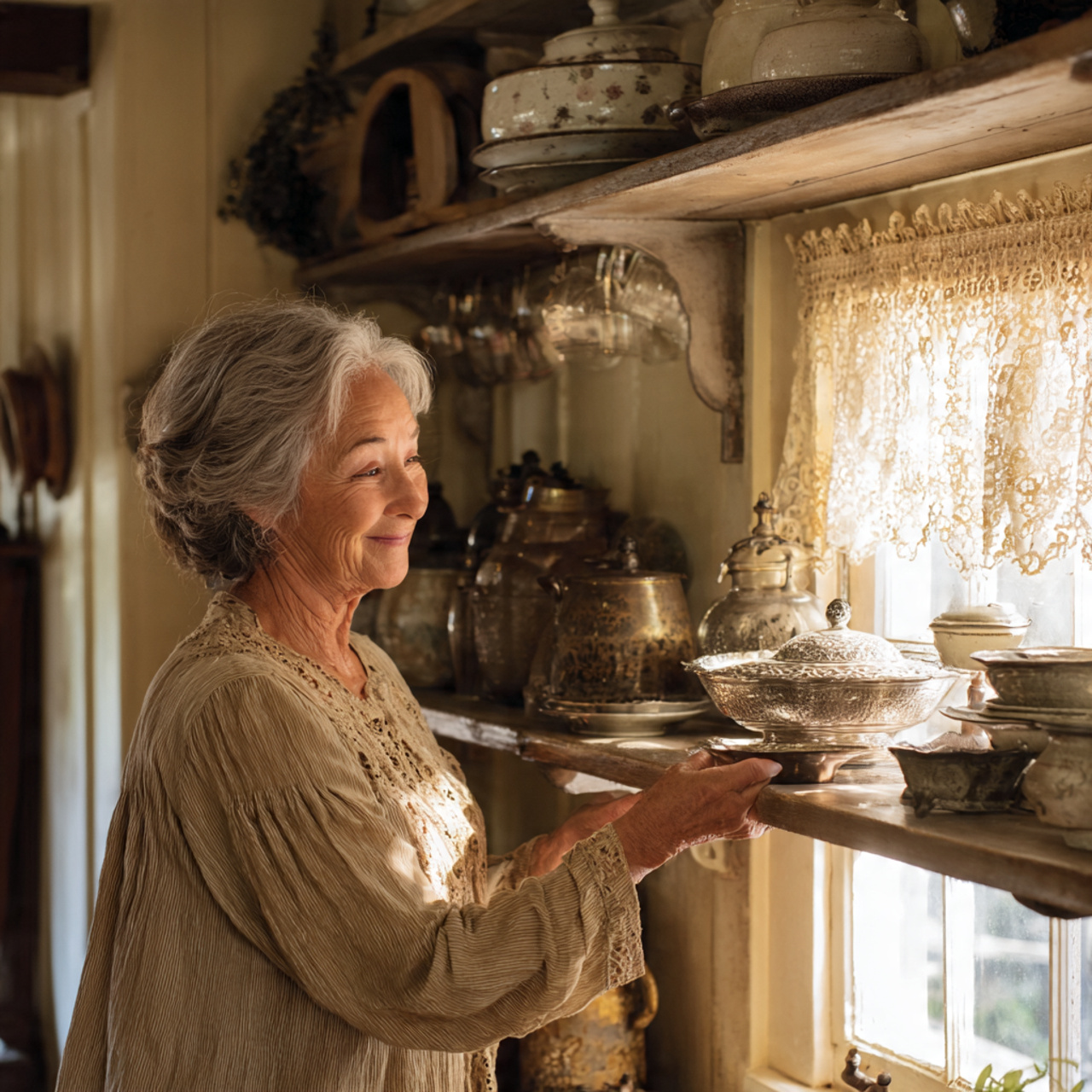 ultra realistic interior photo of kitchen shelves 6